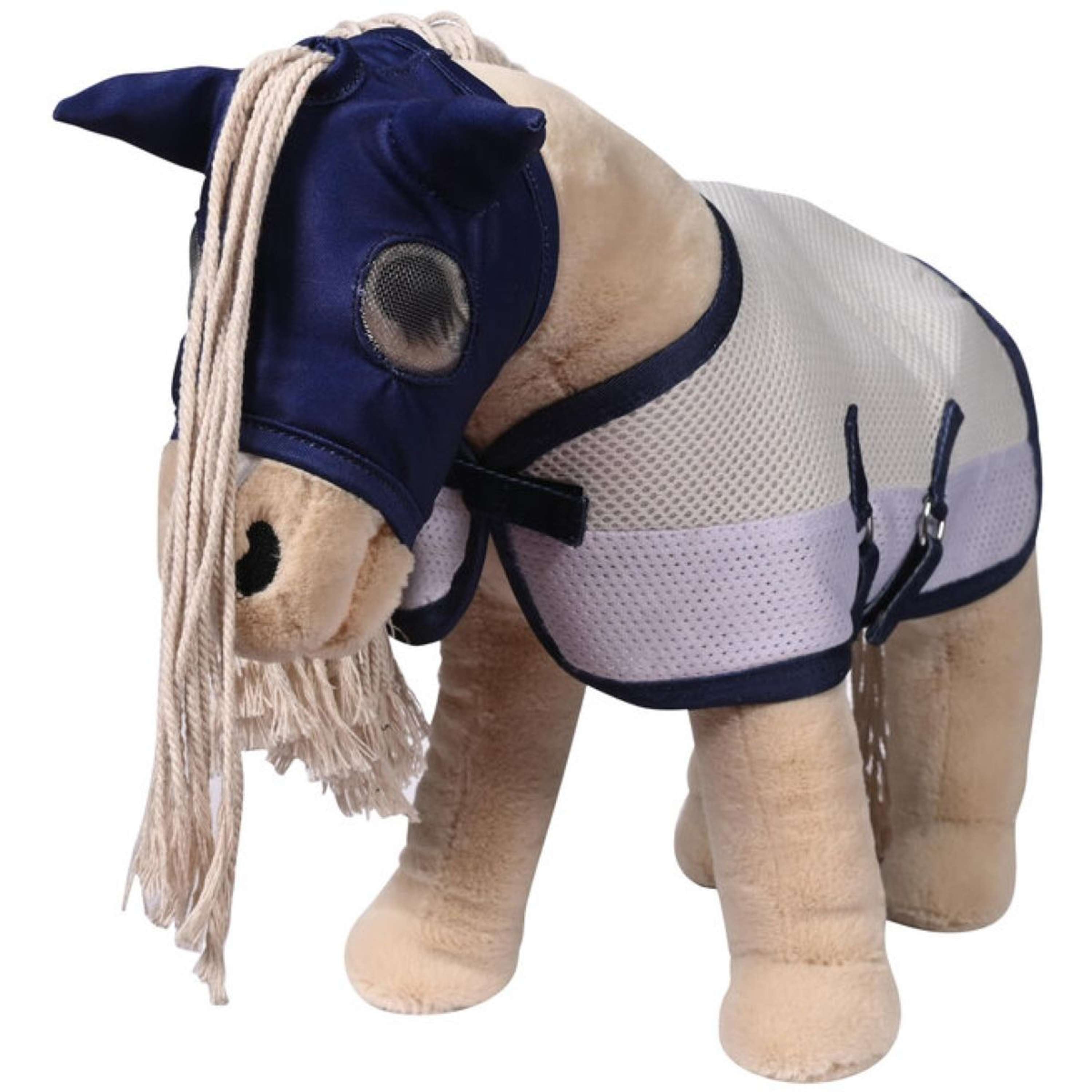 HKM Fly Mask Cuddle Horse Grey/Blue