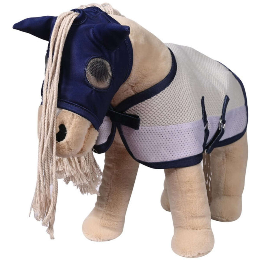 HKM Fly Mask Cuddle Horse Grey/Blue