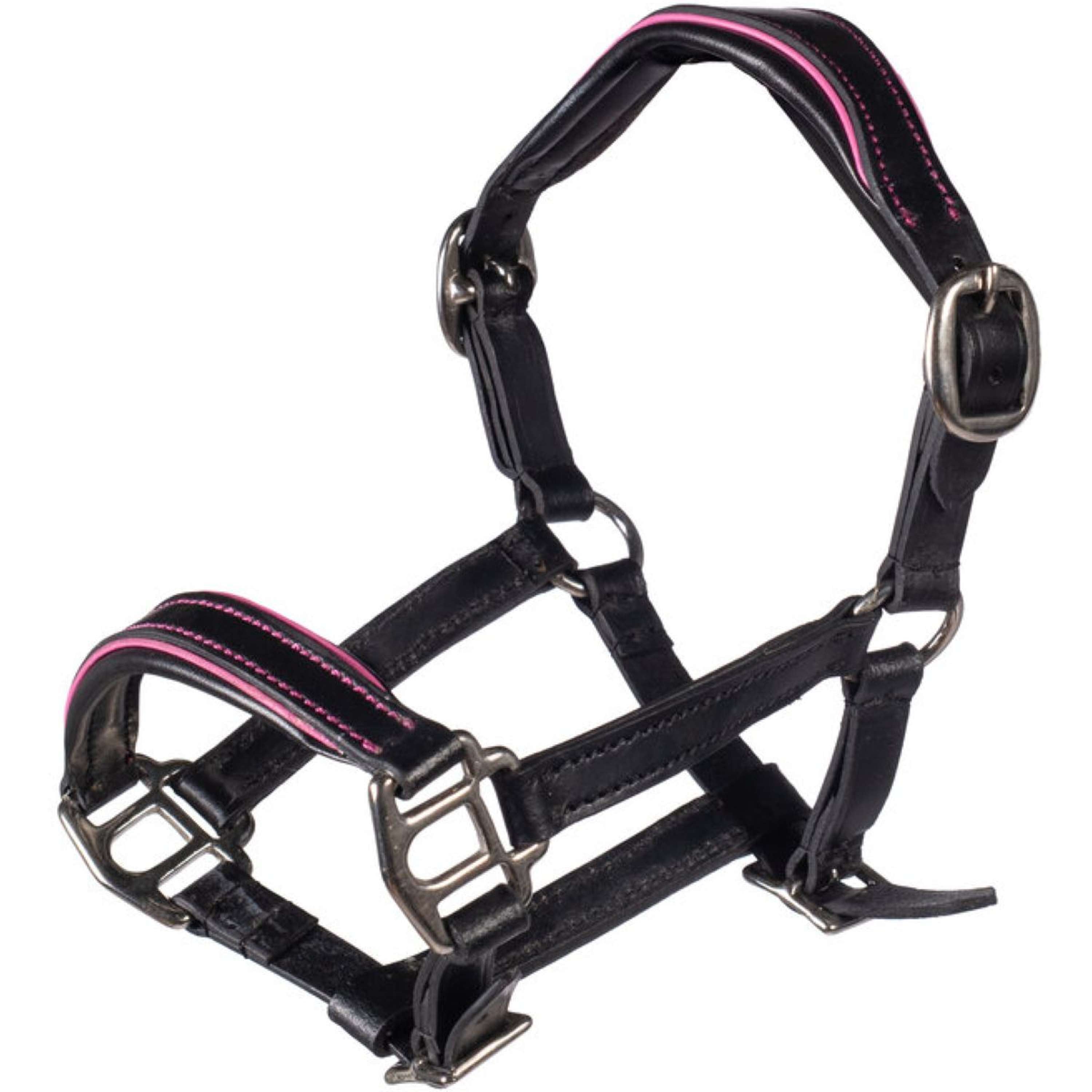 HKM Hobby Horsing Leather Halter Black/Pink