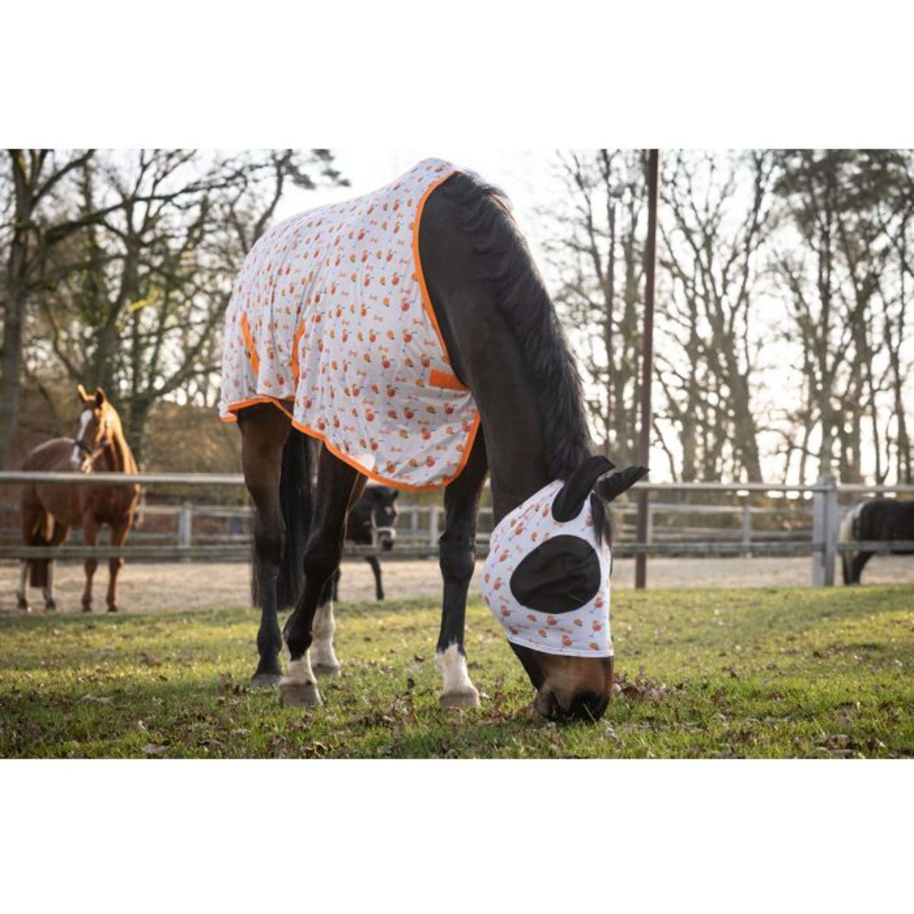 HKM Fly Mask Splash Orange