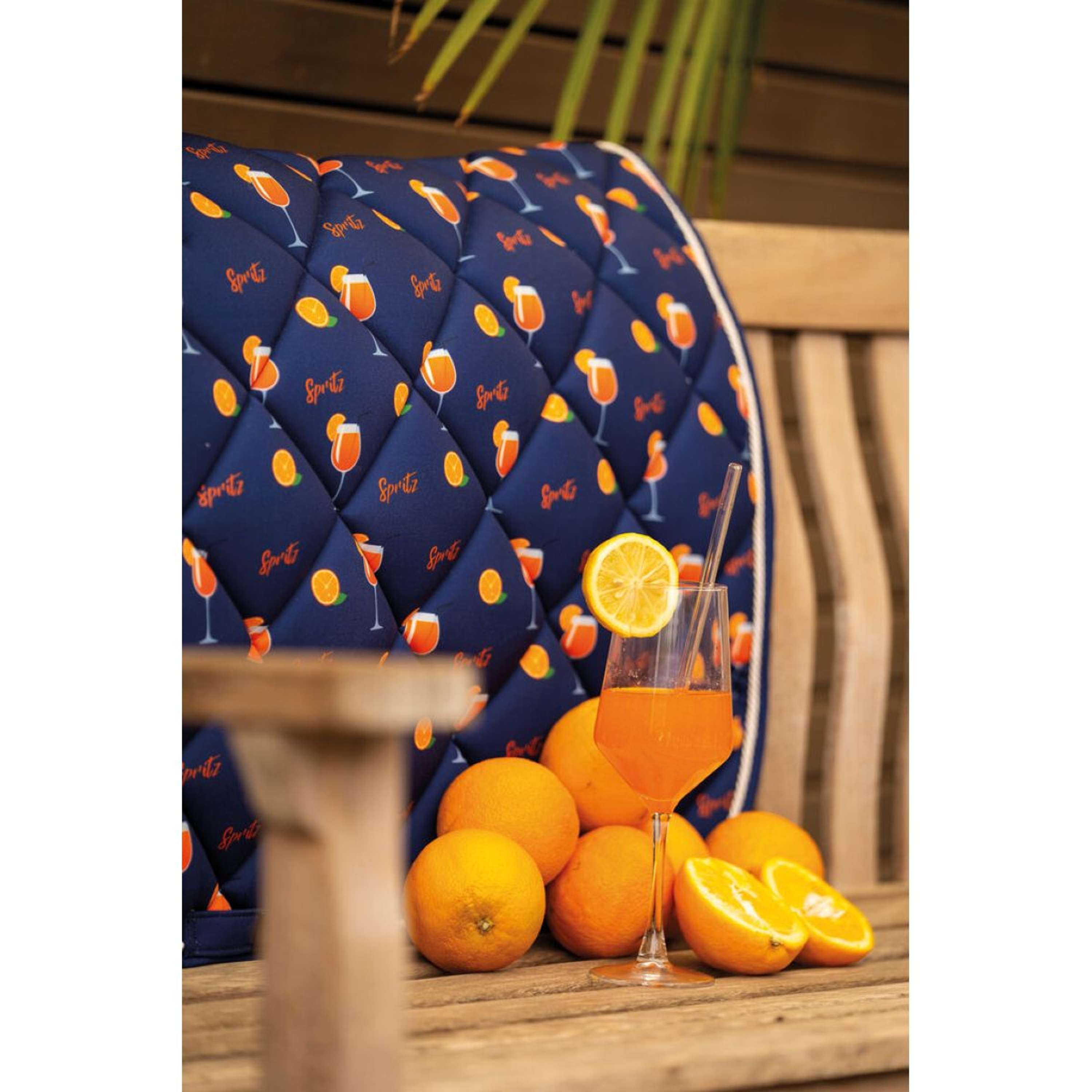 HKM Saddlepad Splash Dressage Darkblue/Orange