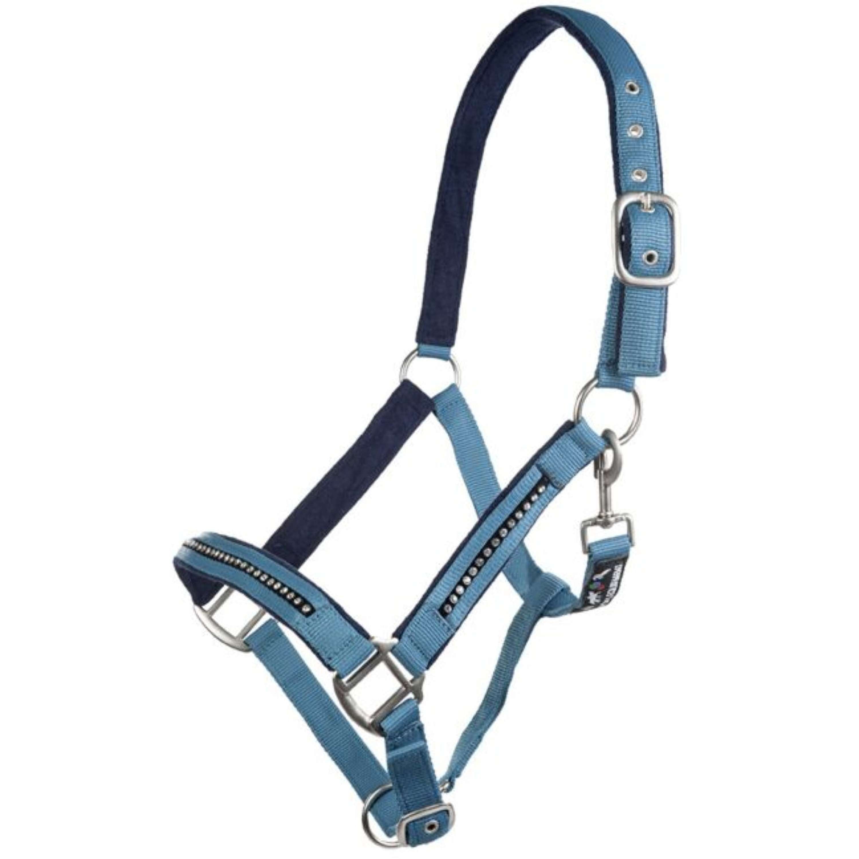 HKM Halter Set Crys. Soft Paded Petrol/navy