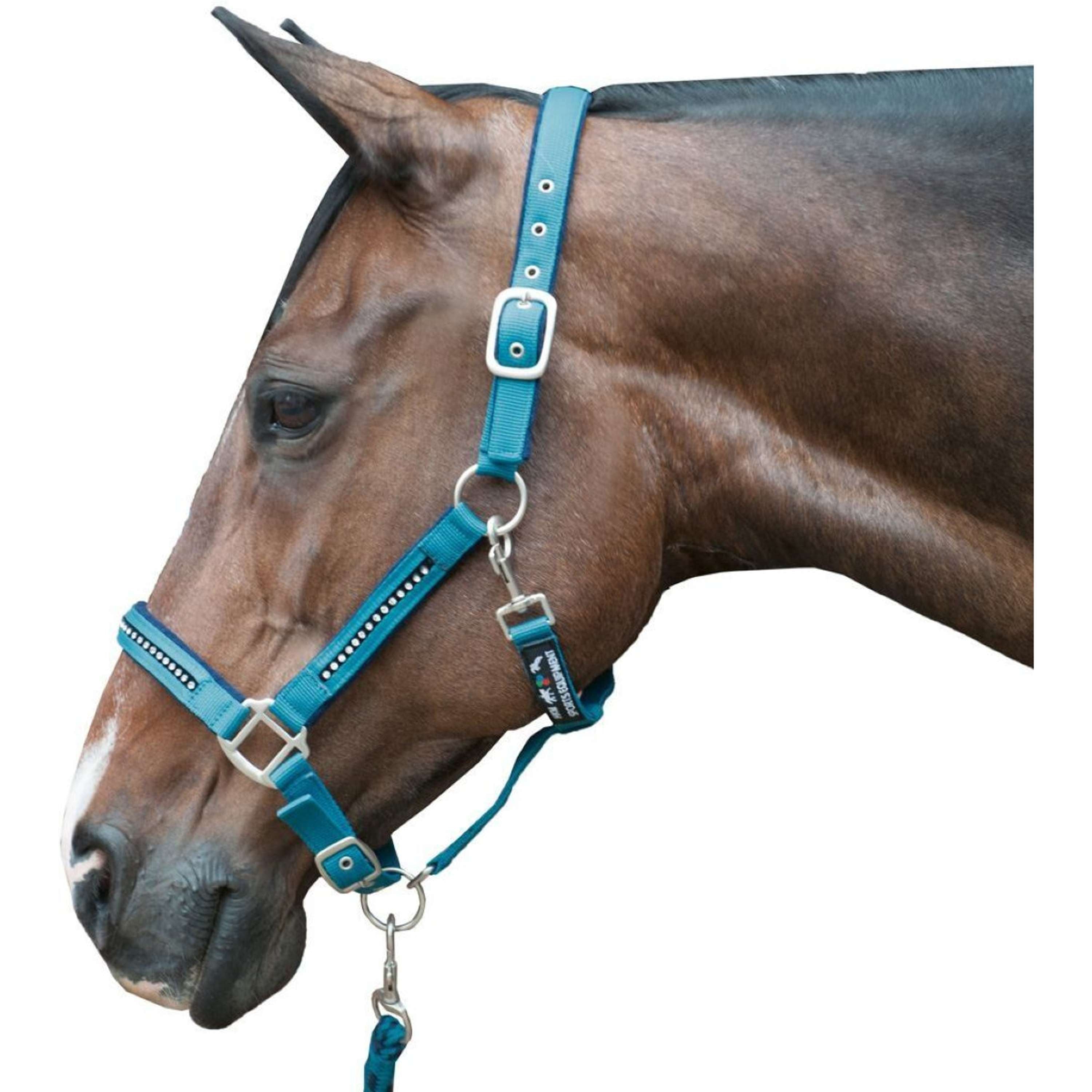 HKM Halter Set Crys. Soft Paded Petrol/navy