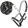 HKM Halter Set Crys. Soft Paded Black/Grey