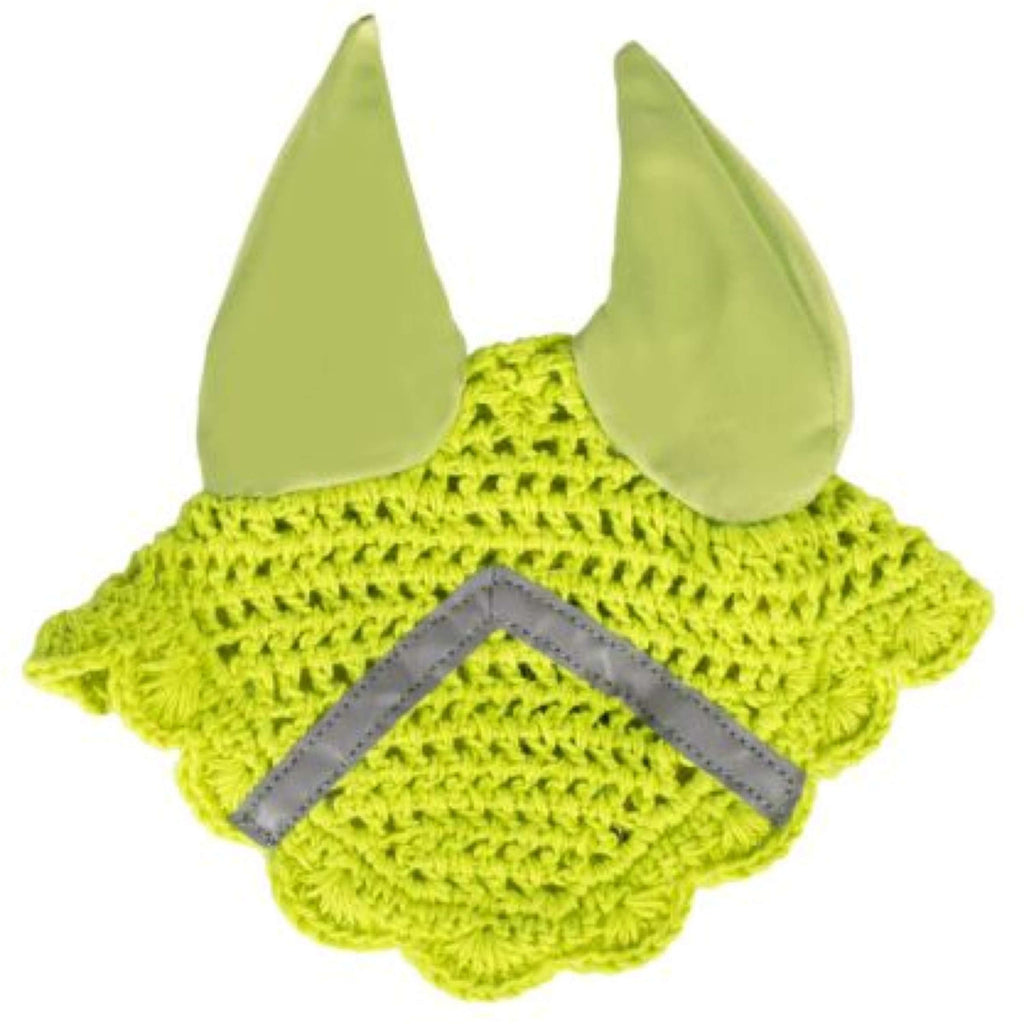 HKM Hobby Horsing Ear Bonnet Reflective Neon Yellow