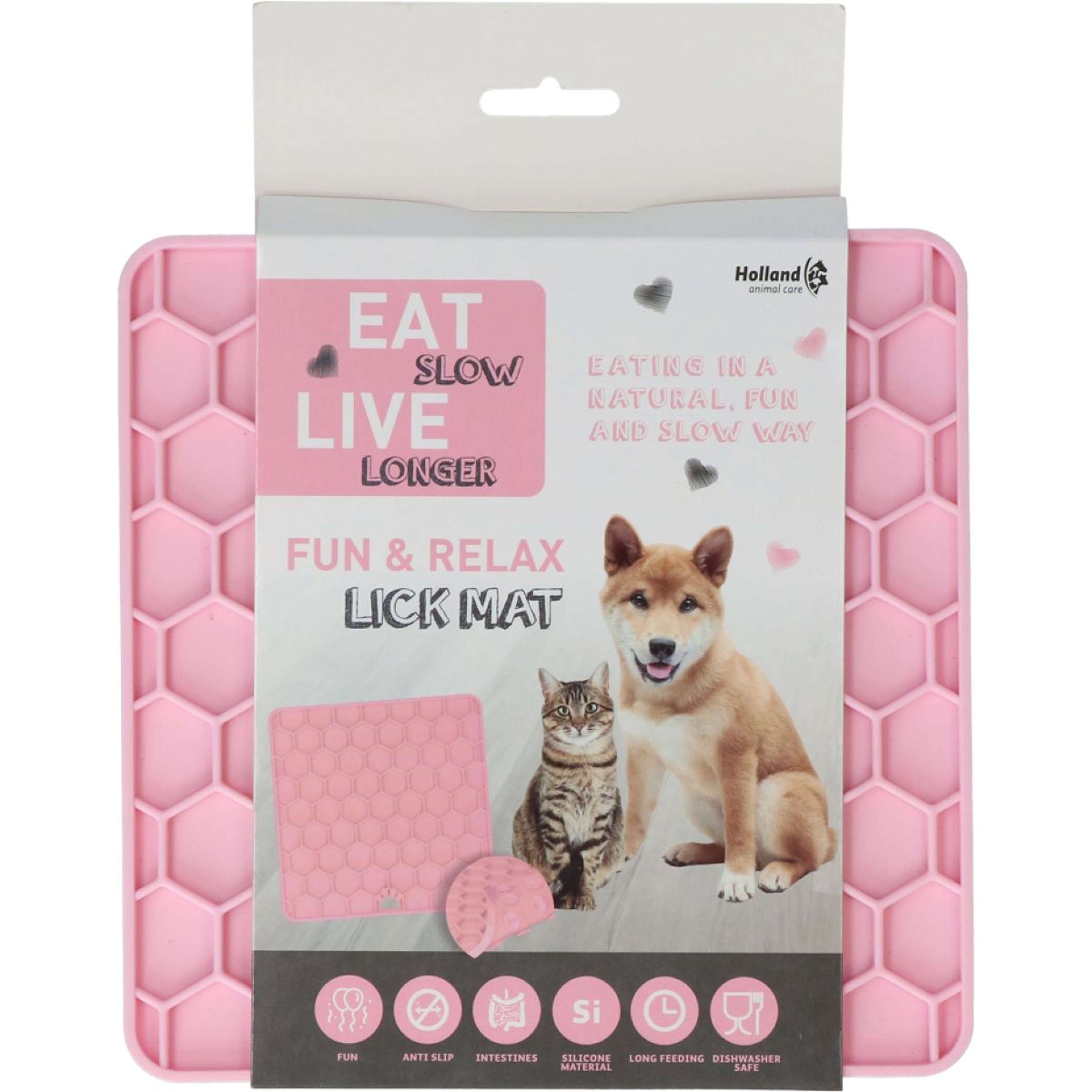 Eat Slow Live Longer Lick Mat Relax Pink