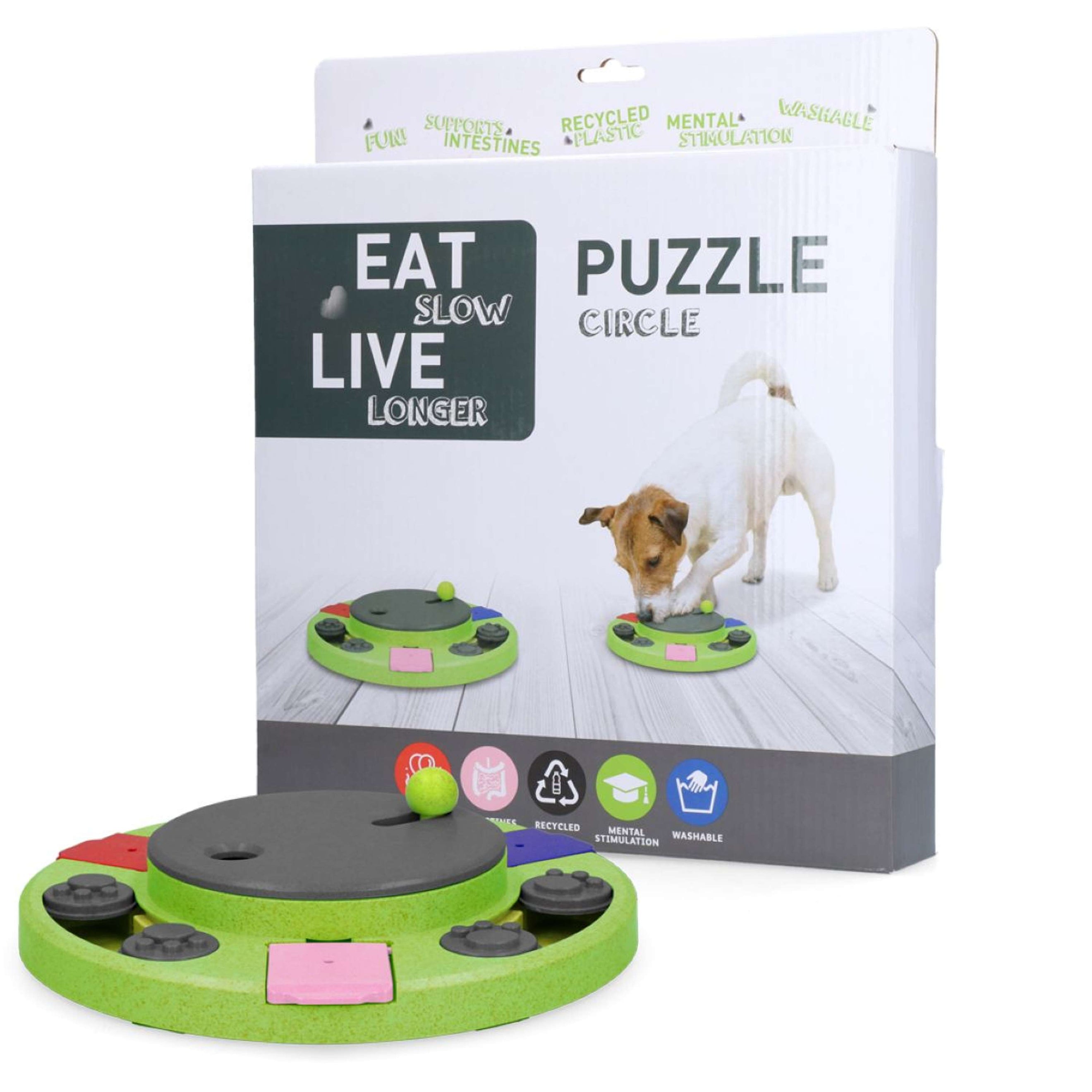 Eat Slow Live Longer Interactive Toy Puzzle Circle