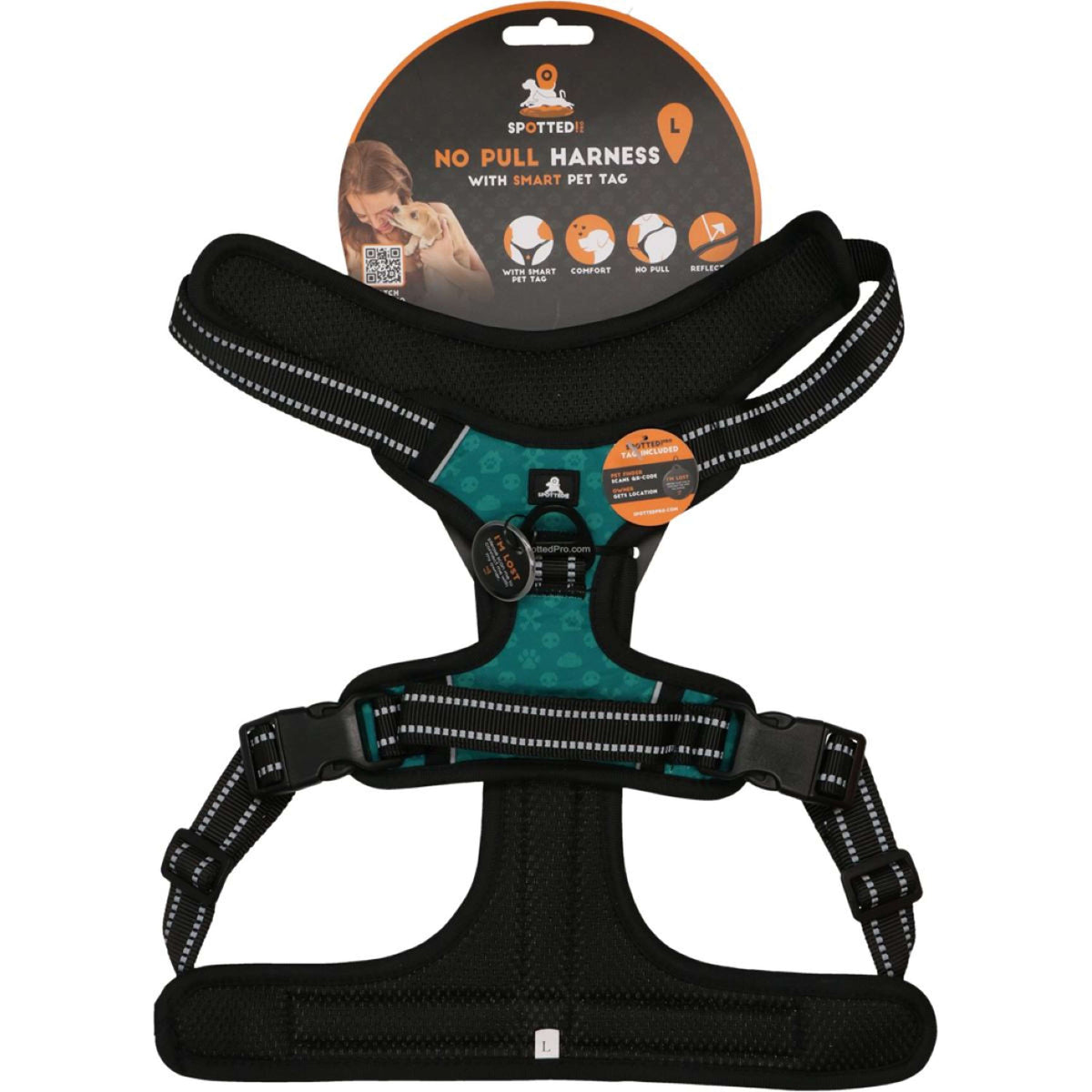 Spotted Pro! Dog Harness Green