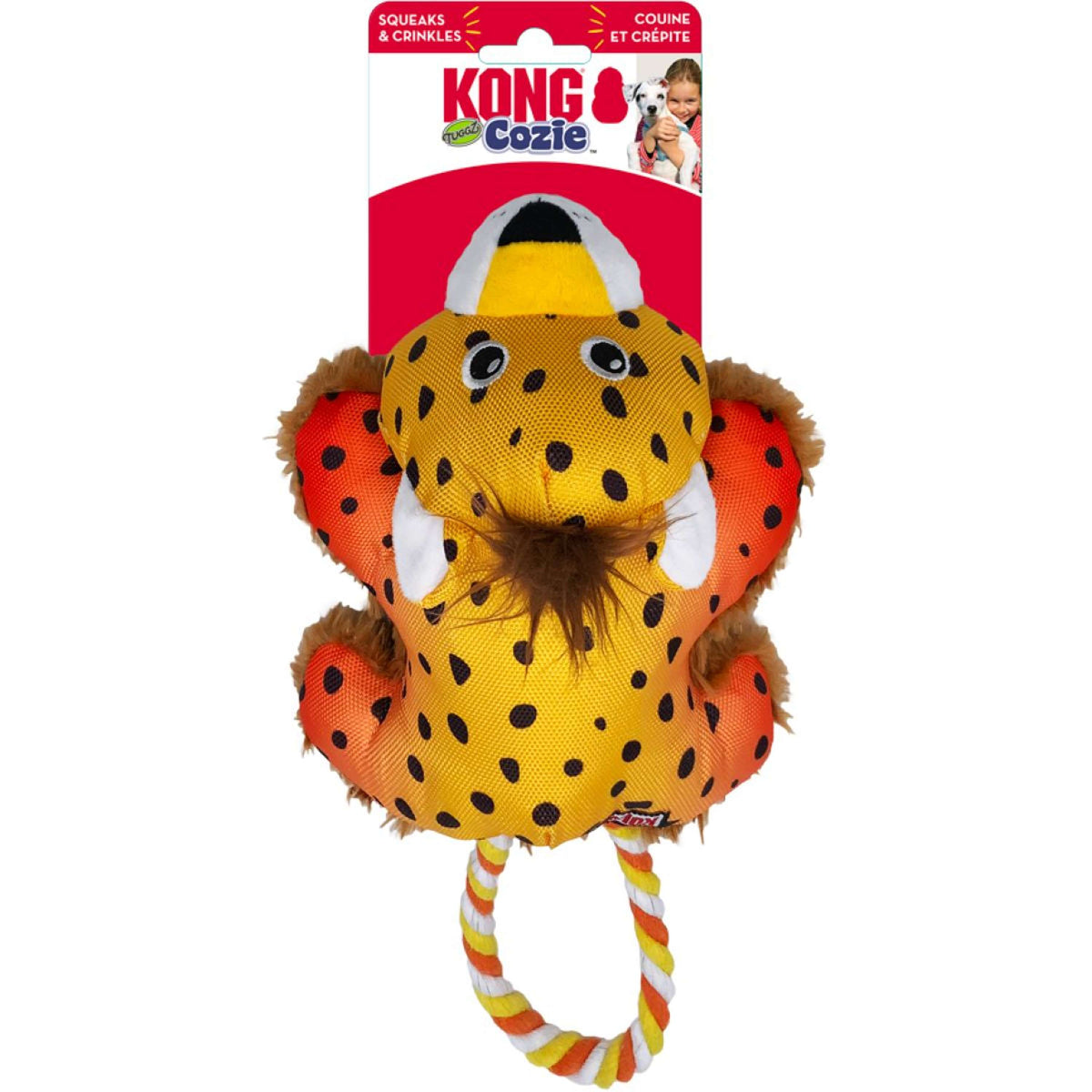 KONG Dog Toy Cozie Truggz Cheetah