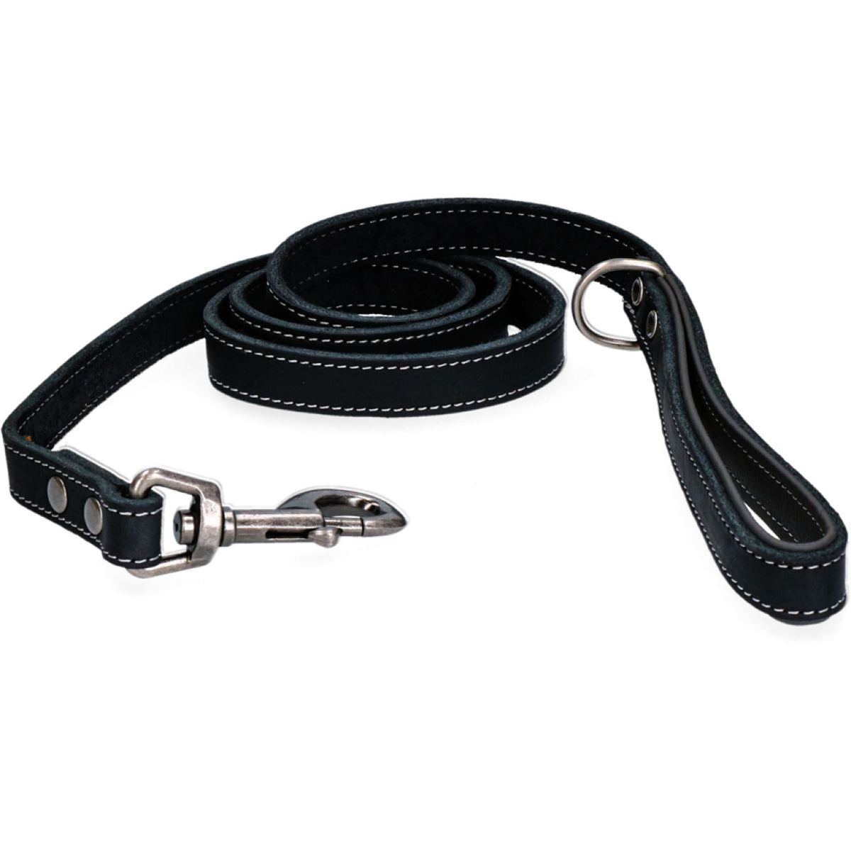 Spotted Pro! Dog Leash Leather Black