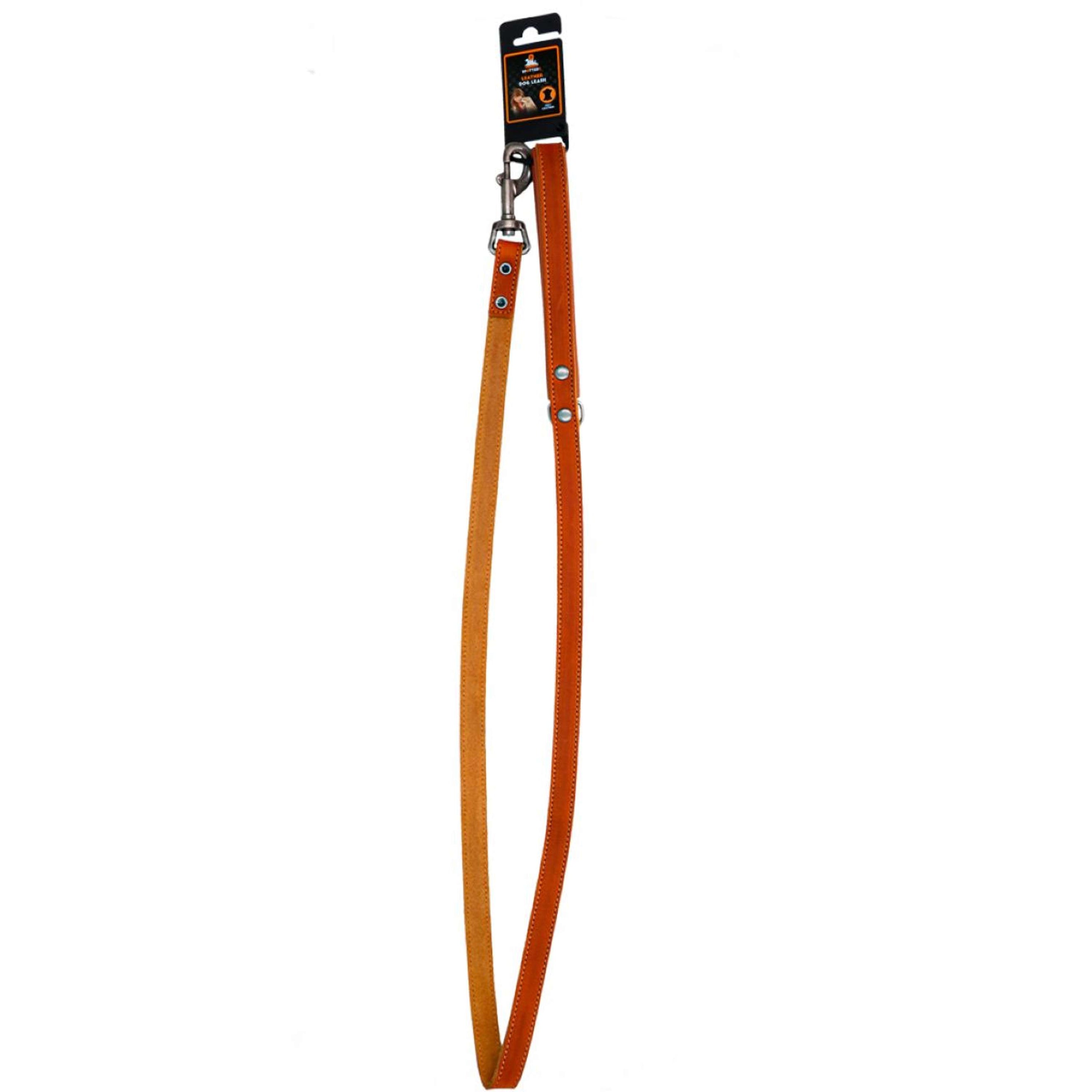 Spotted Pro! Dog Leash Leather Cognac