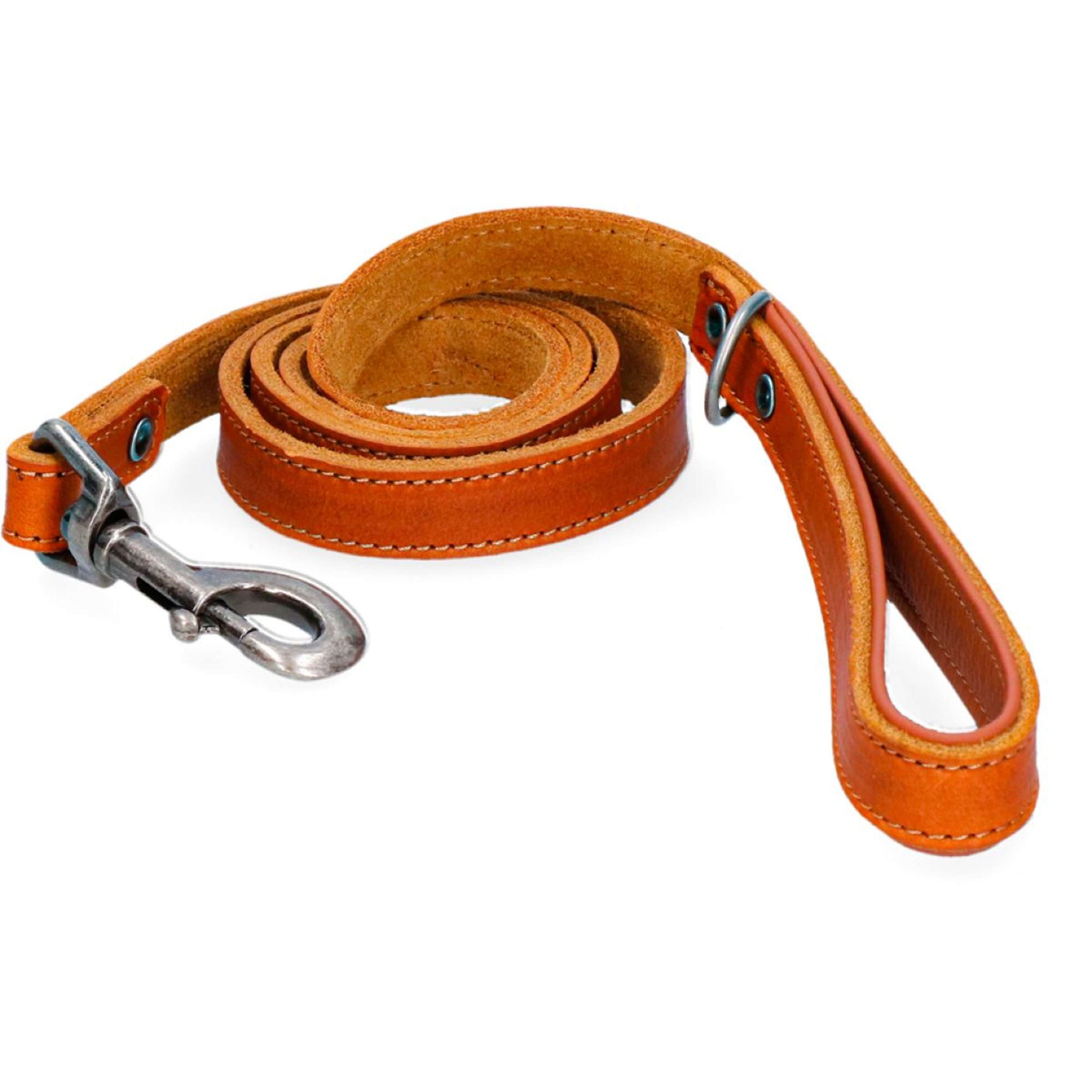 Spotted Pro! Dog Leash Leather Cognac