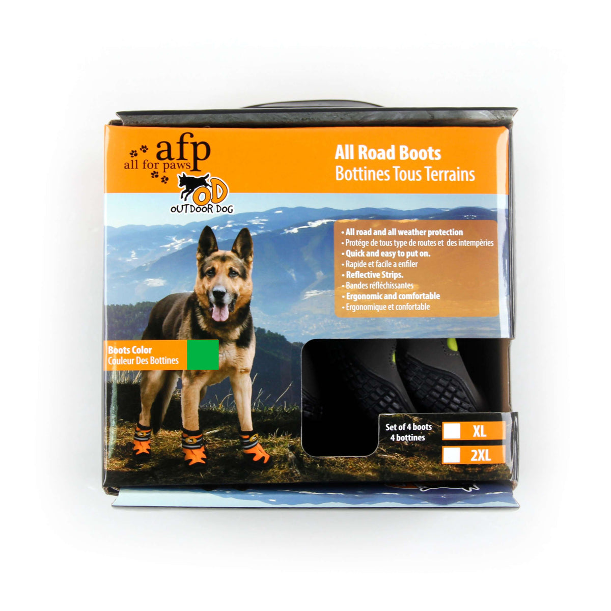 AFP Dogs Shoes All Road Green