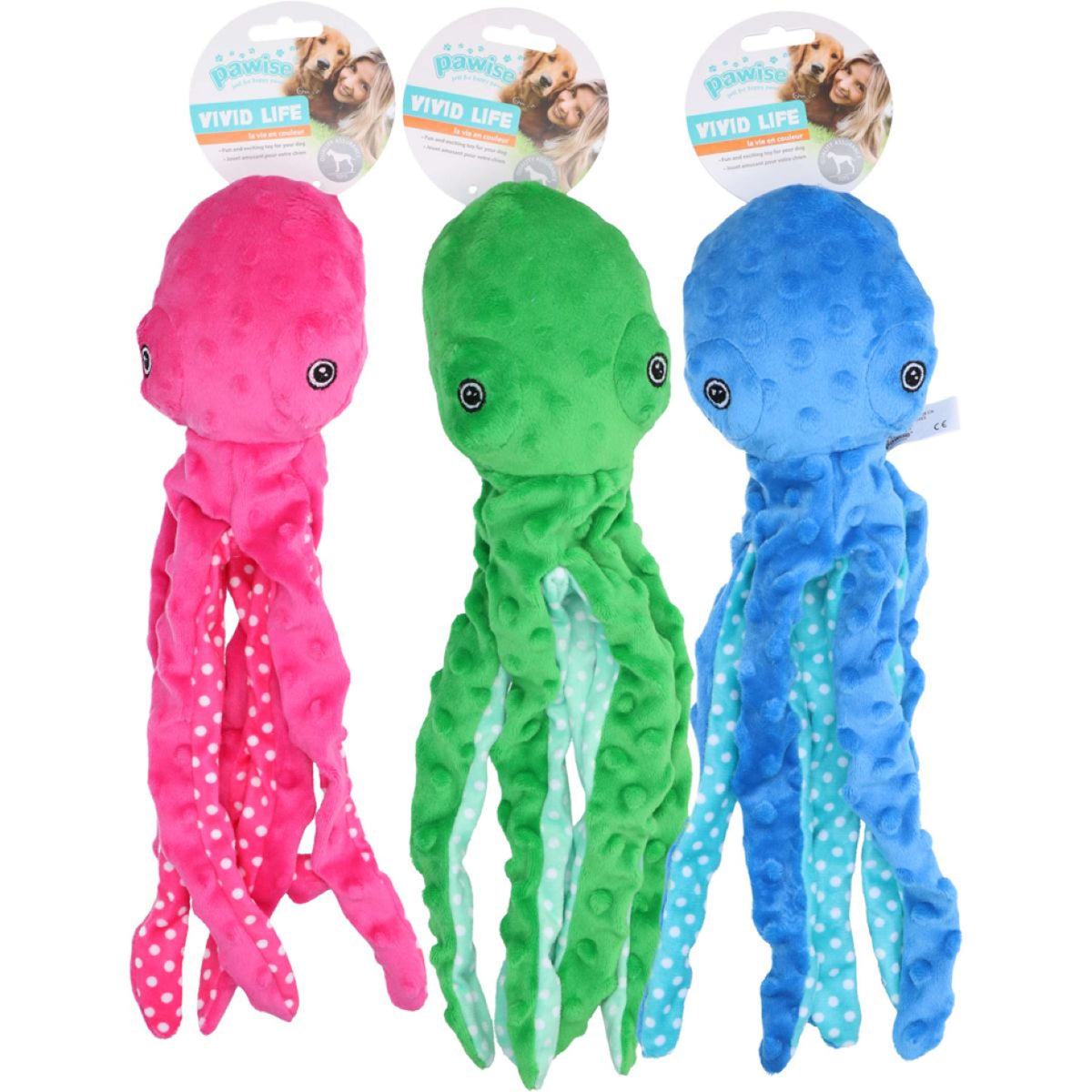 Pawise Dog Toy Plush Octopus Multicolor