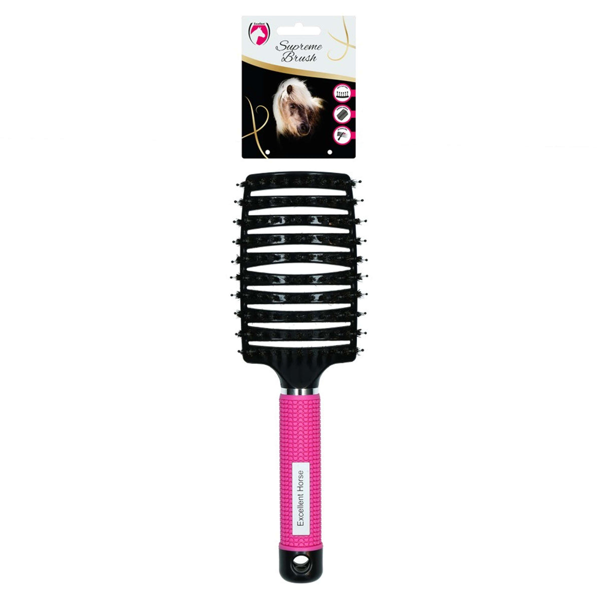 Excellent Mane & Tail Brush Horse Supreme Pink/Black