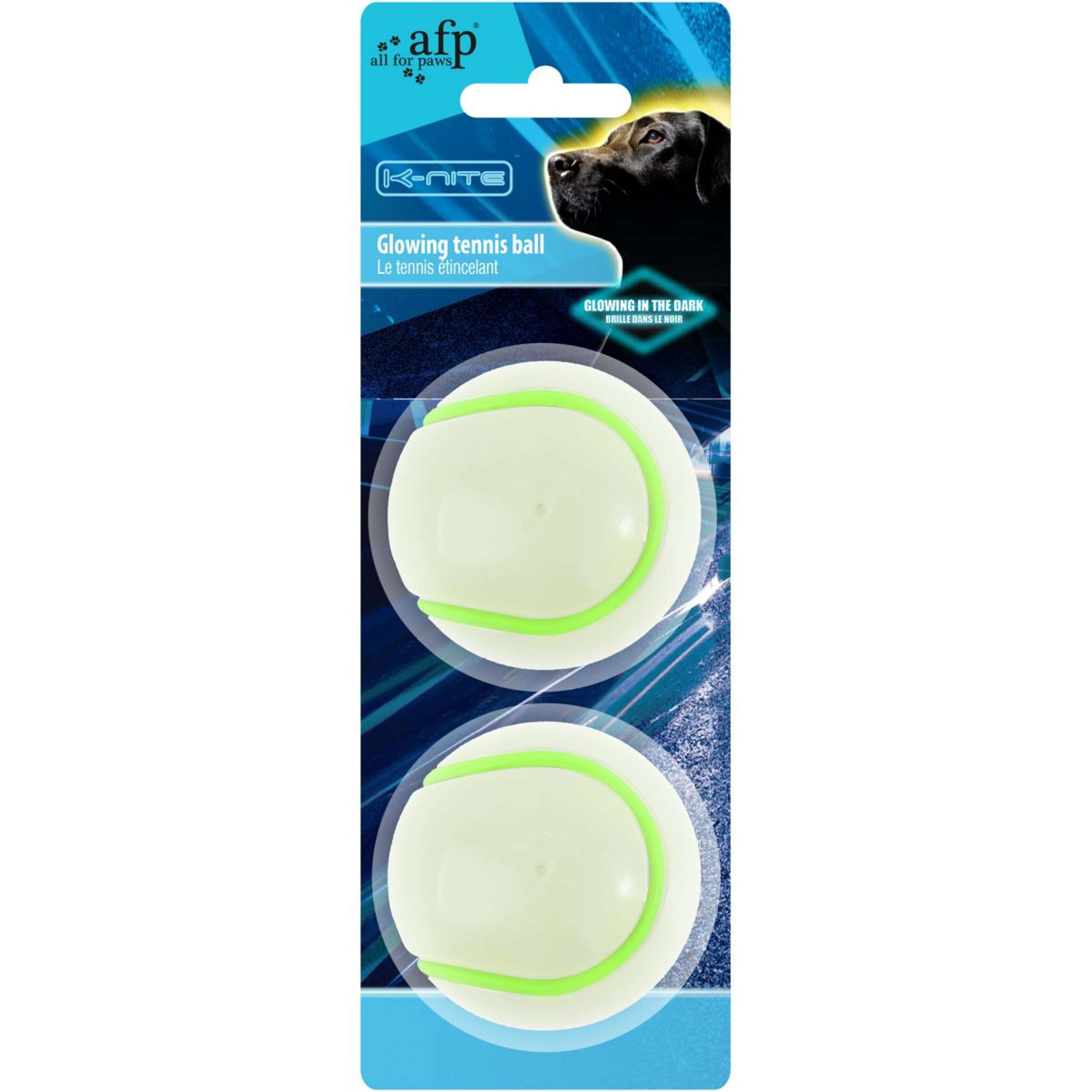 All for Paws Tennis Ball KNITE-Glowing 2 Pieces