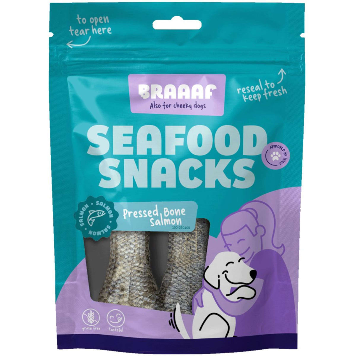 Braaaf Fish Snack Pressed Bone Salmon Skin