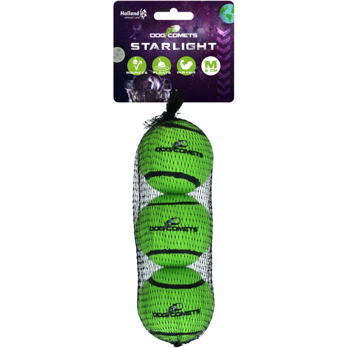 Dog Comets Ball Starlight 3 Pieces Green