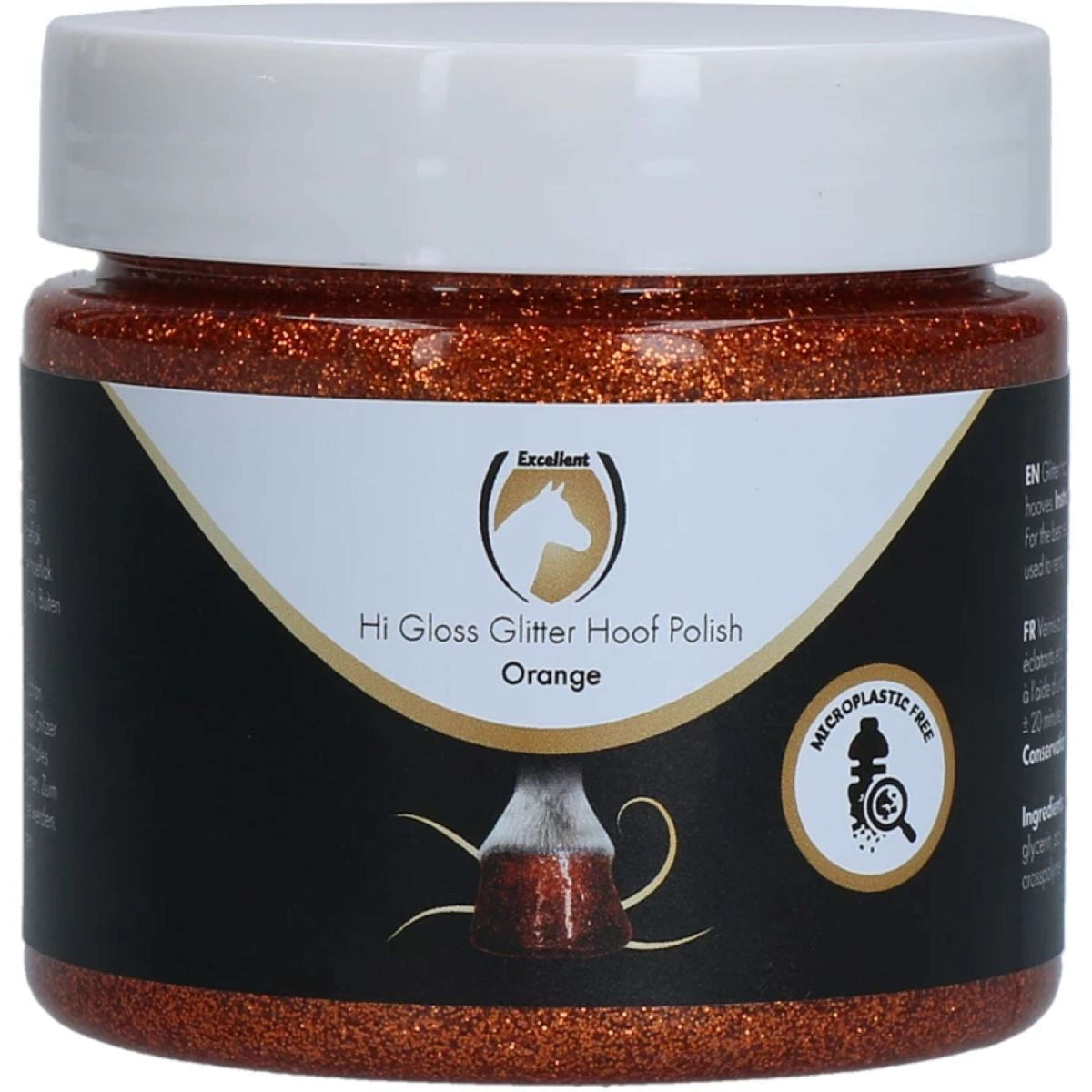 Excellent Hoof Polish Hi Gloss Glitter Orange