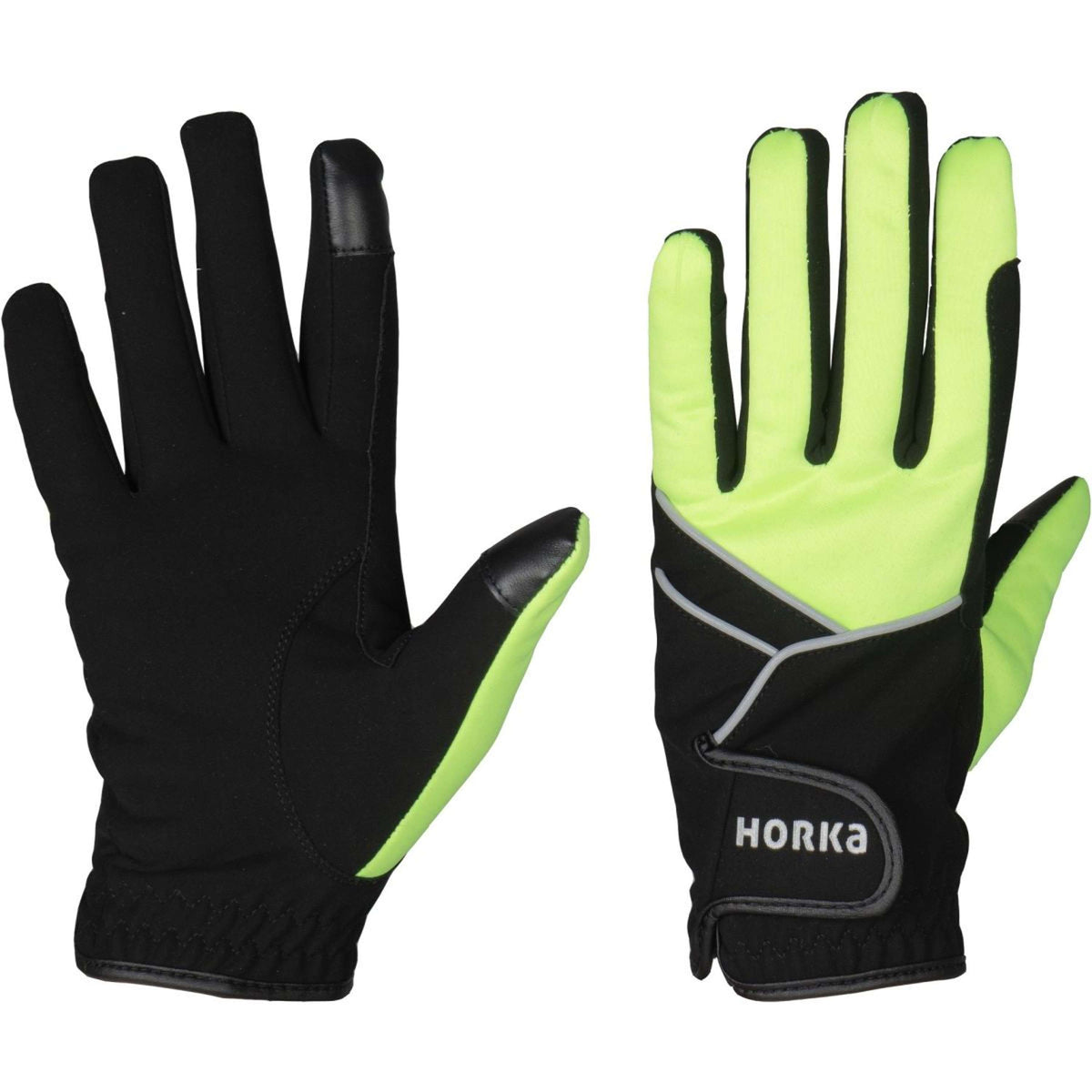 HORKA Riding Gloves Reflection Children Black/Yellow