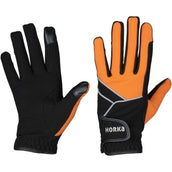 HORKA Riding Gloves Reflection Children Black/Orange