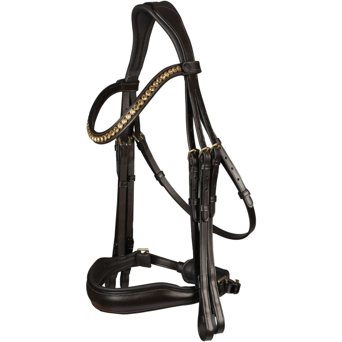 HORKA Double Bridle Las Vegas Brown/Gold