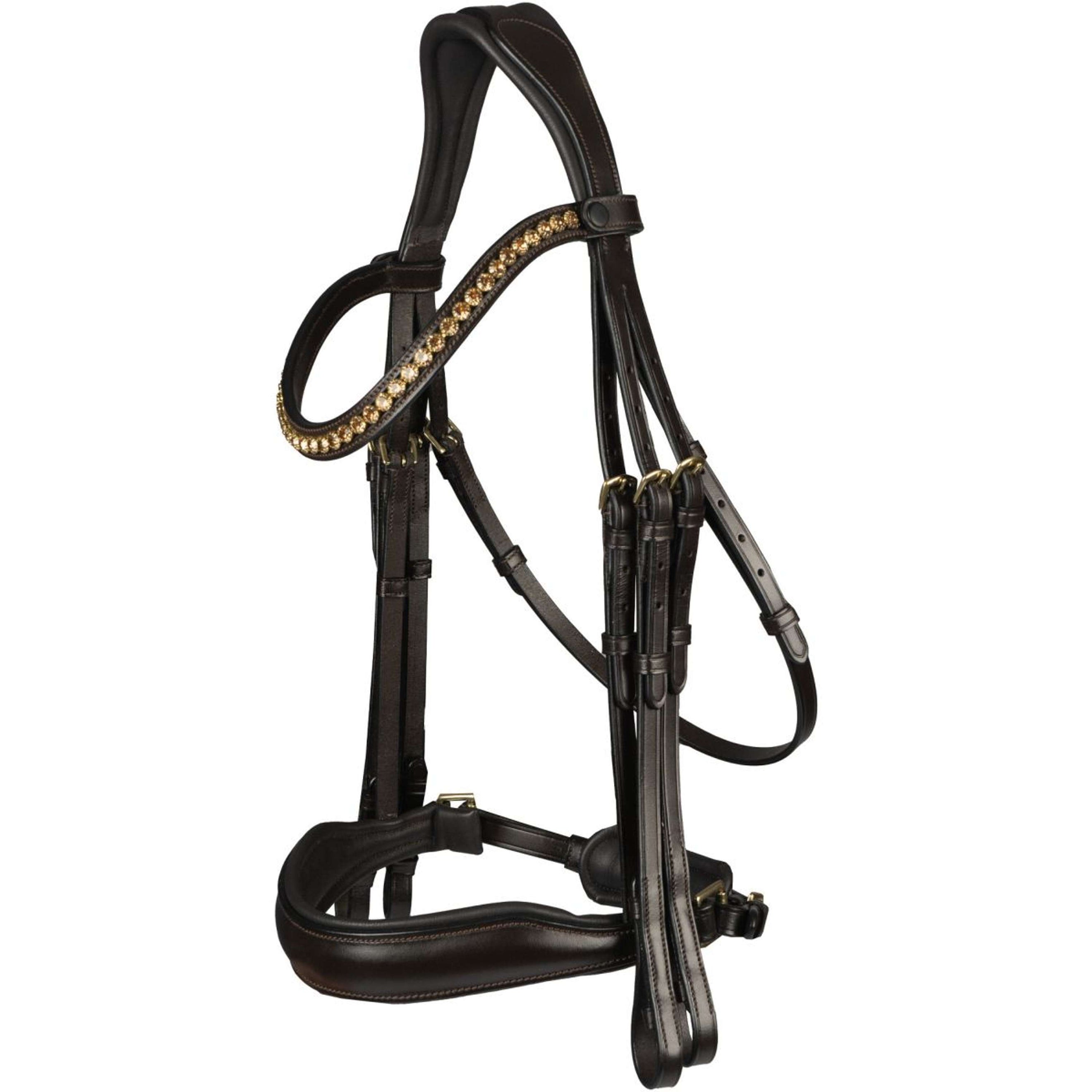 HORKA Double Bridle Las Vegas Brown/Gold