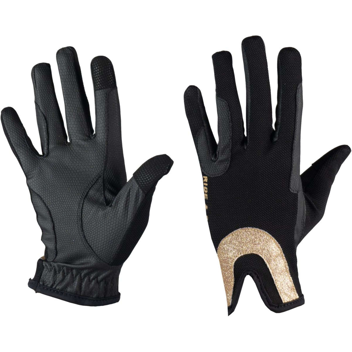 Red Horse Riding Gloves Glamour Gloves Black/Rose