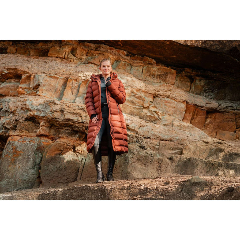 EQPRO Long Puffer Coat Eloise Burnt Umber