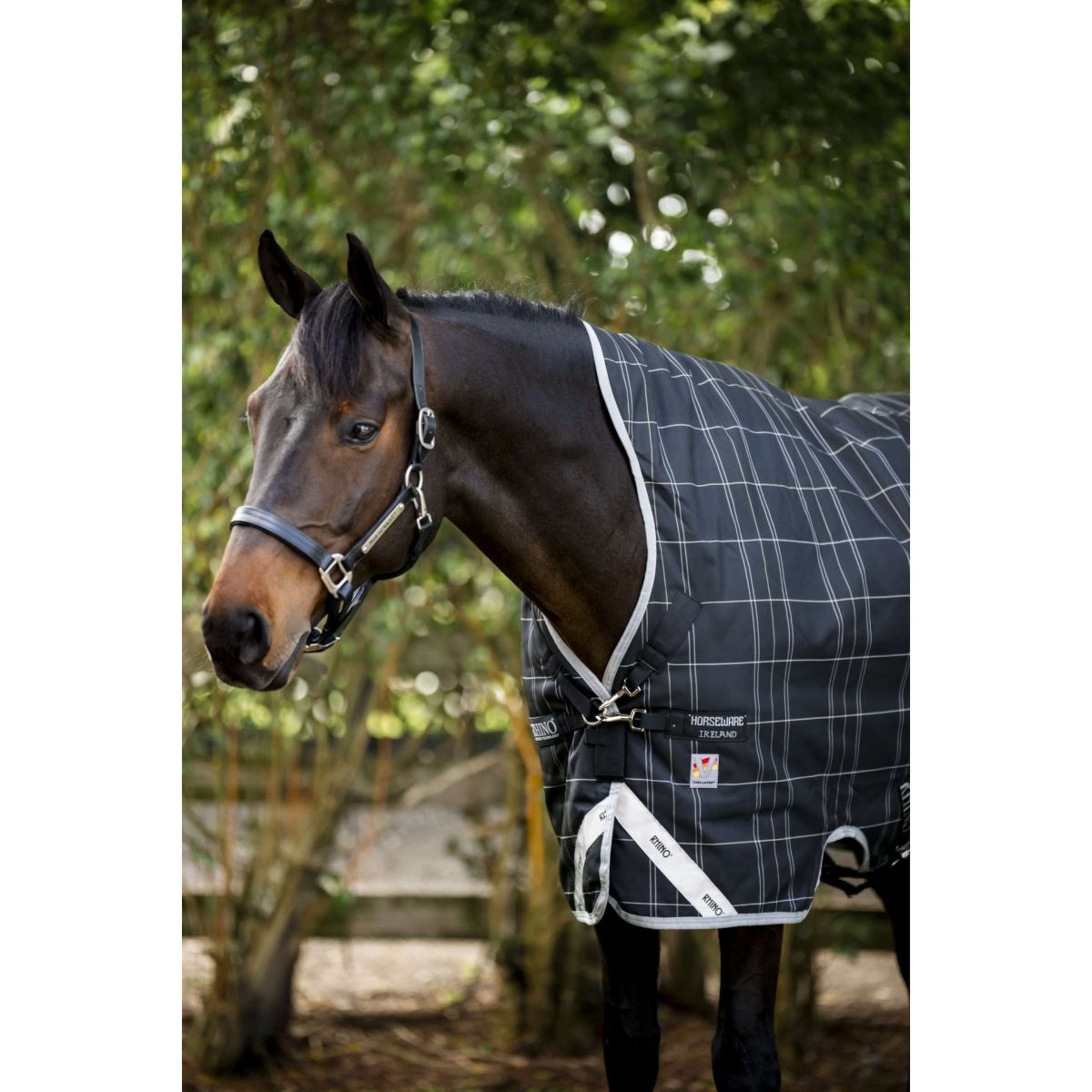 Rhino Wug Turnout Medium Varilayer 250g Black/Grey/White Check/Gray Rhino Wug Turnout Medium Varilayer 250g Black/Grey/White Check/Gray