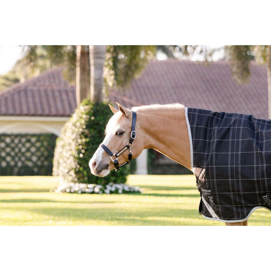 Rhino Wug Pony Turnout 250g Varilayer Black/Grey/White Check/Gray