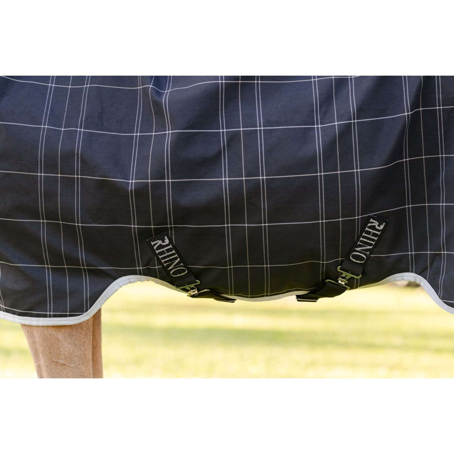 Rhino Wug Pony Turnout 250g Varilayer Black/Grey/White Check/Gray