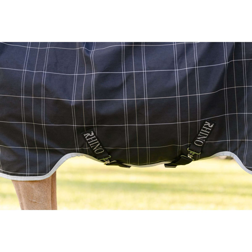Rhino Wug Pony Turnout 250g Varilayer Black/Grey/White Check/Gray