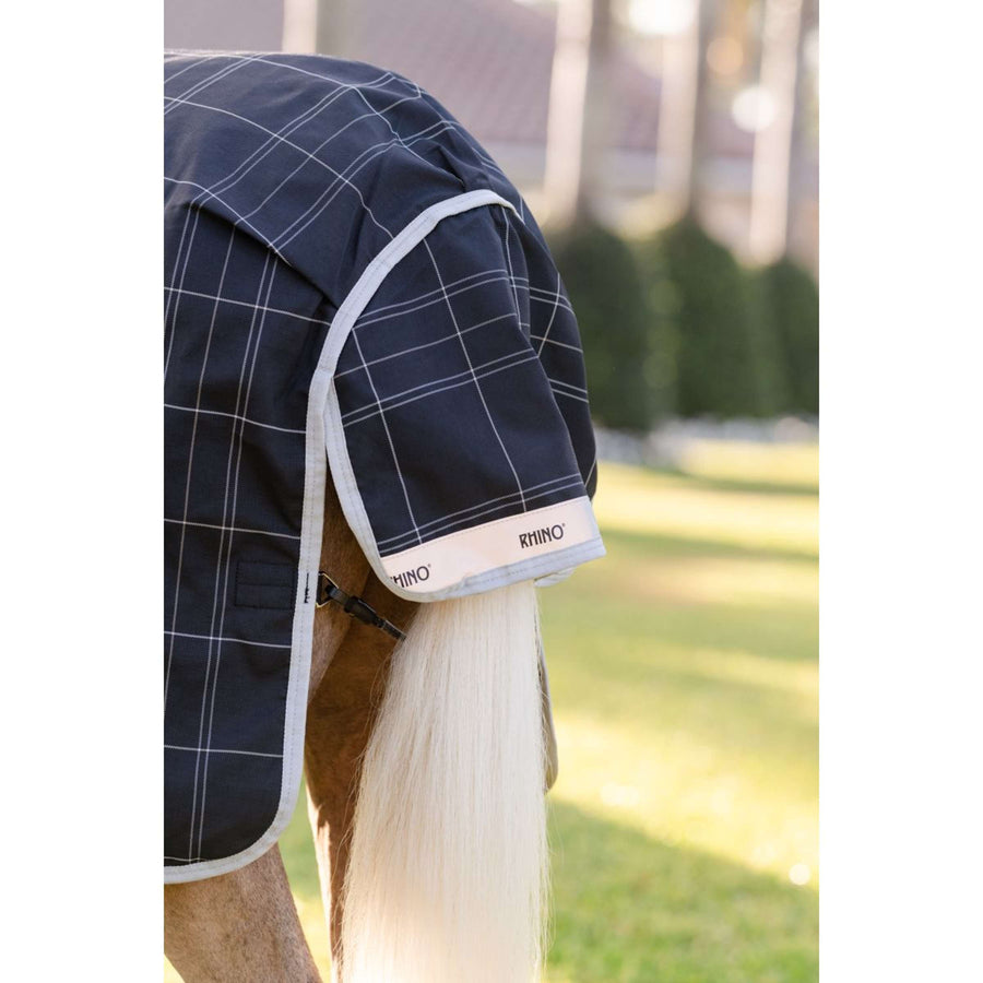 Rhino Wug Pony Turnout 250g Varilayer Black/Grey/White Check/Gray