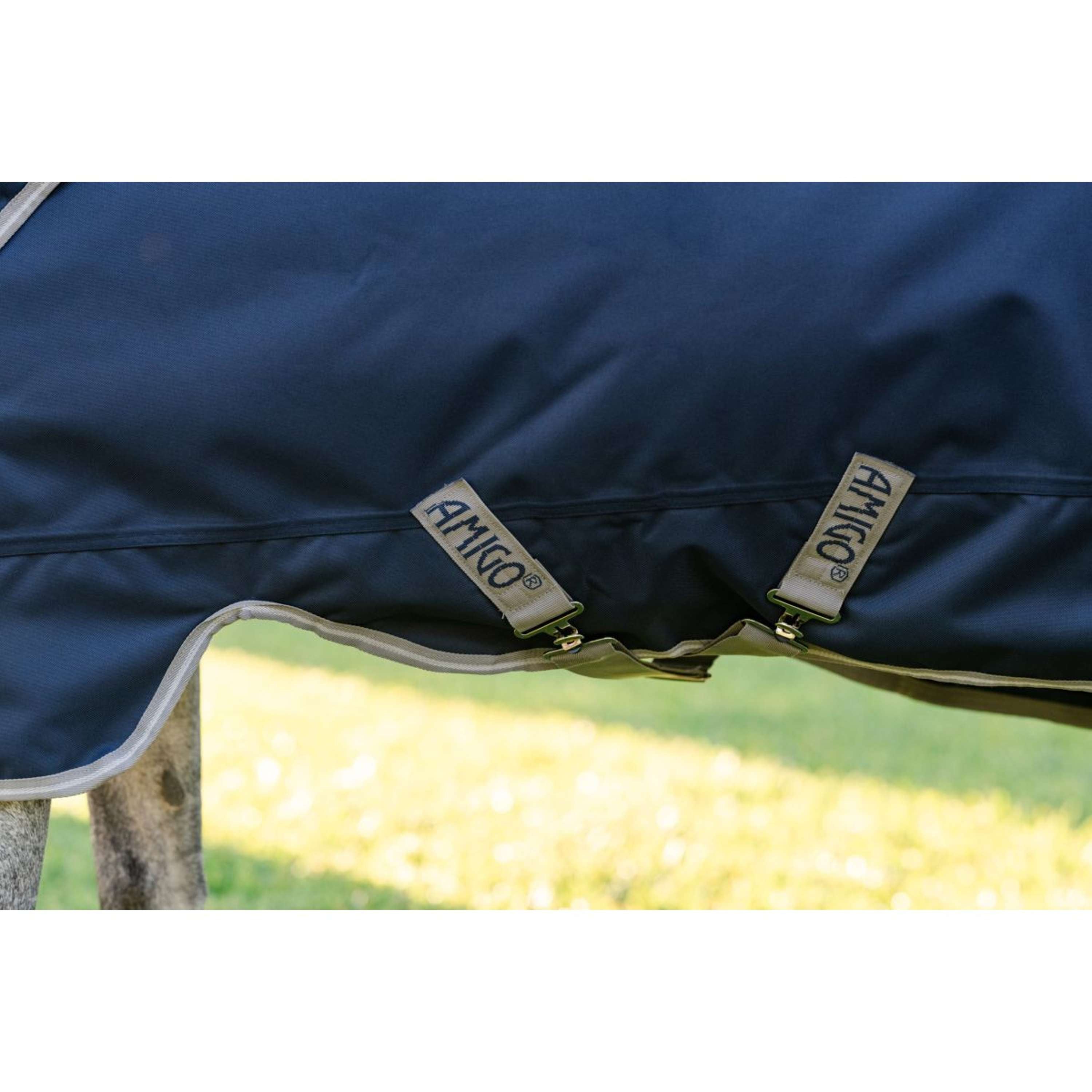 Amigo Turnout Rug 1200D Pony 250g Navy/Titanium Grey/Silver