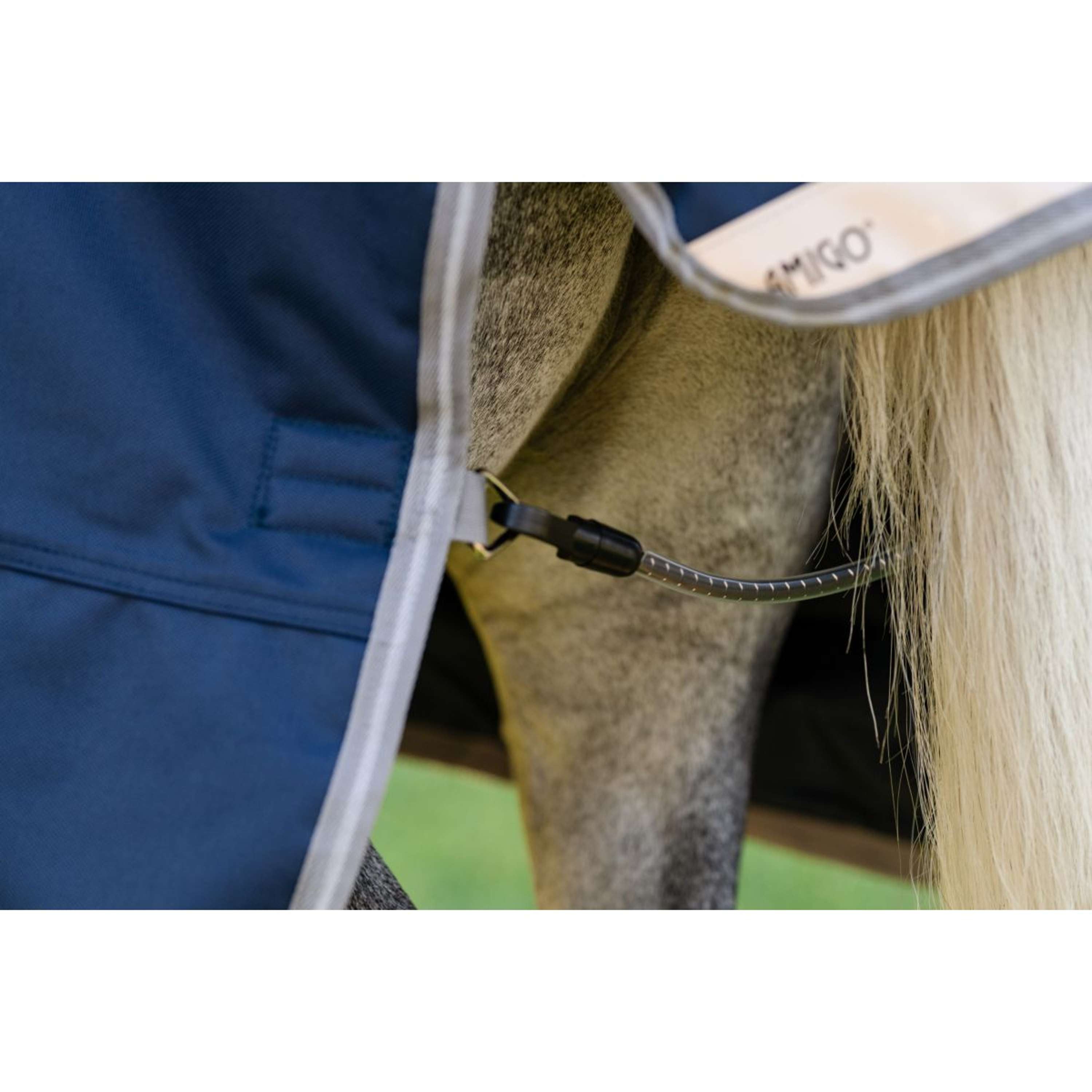 Amigo Turnout Rug 1200D Pony 250g Navy/Titanium Grey/Silver