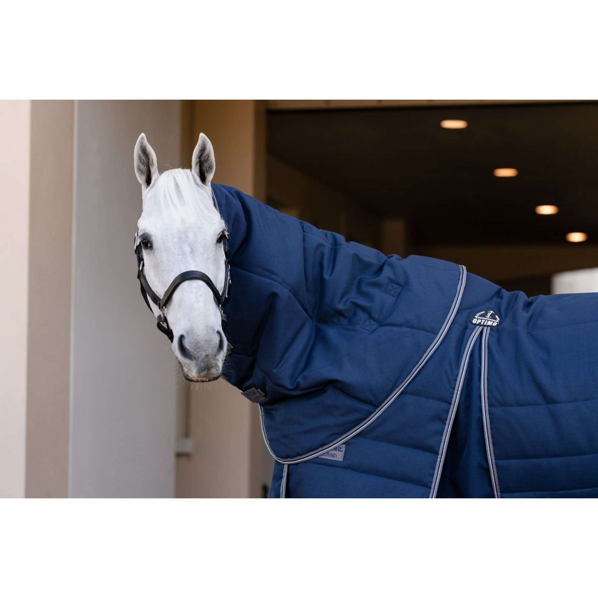 Rambo Optimo Stable Rug Plus 400g Navy/Thunderstorm Grey/Silver