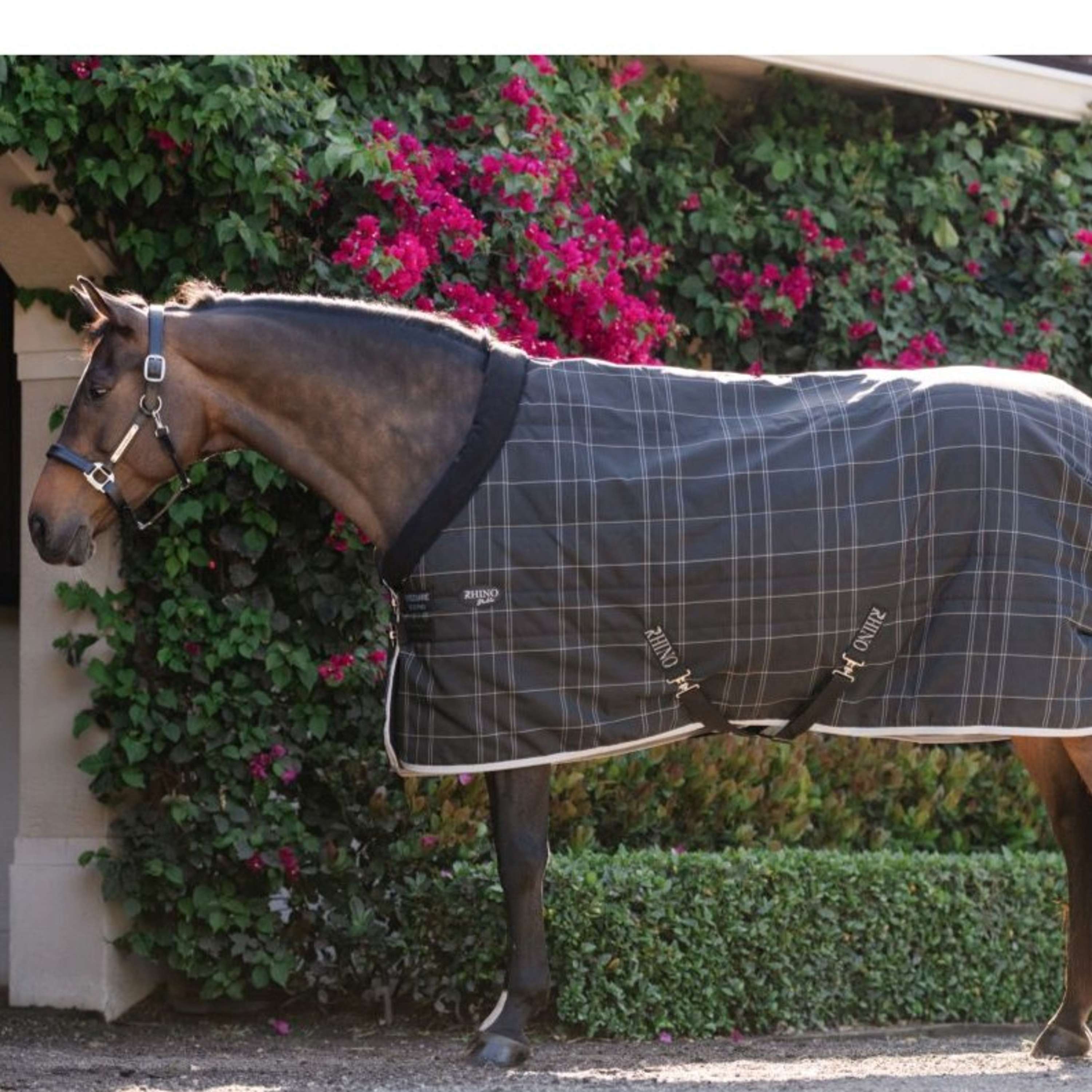 Rhino Pony Stable 100g Black/Grey/White Check/Gray