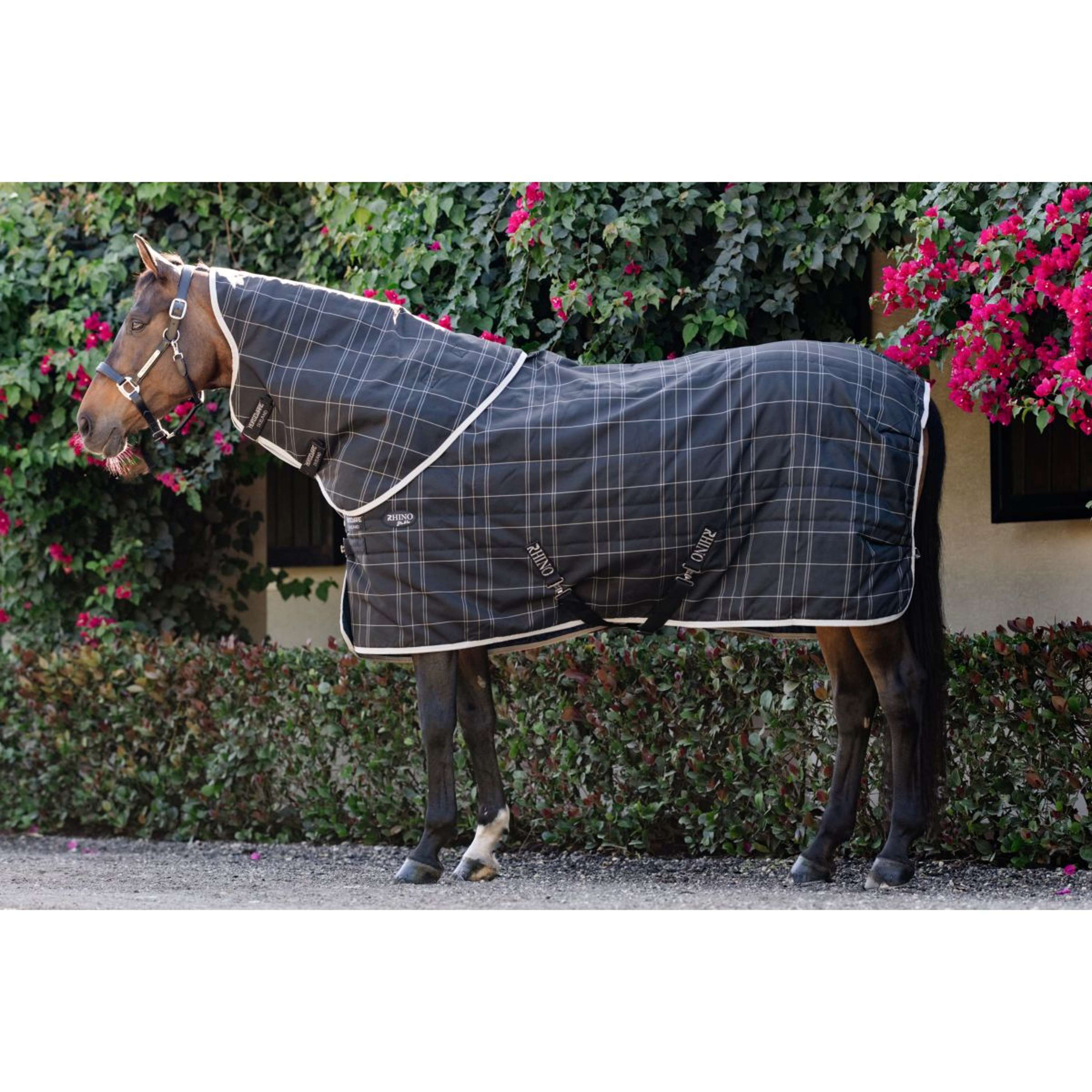 Rhino Neck Cover Stable 100g Black/Grey/White Check/Gray