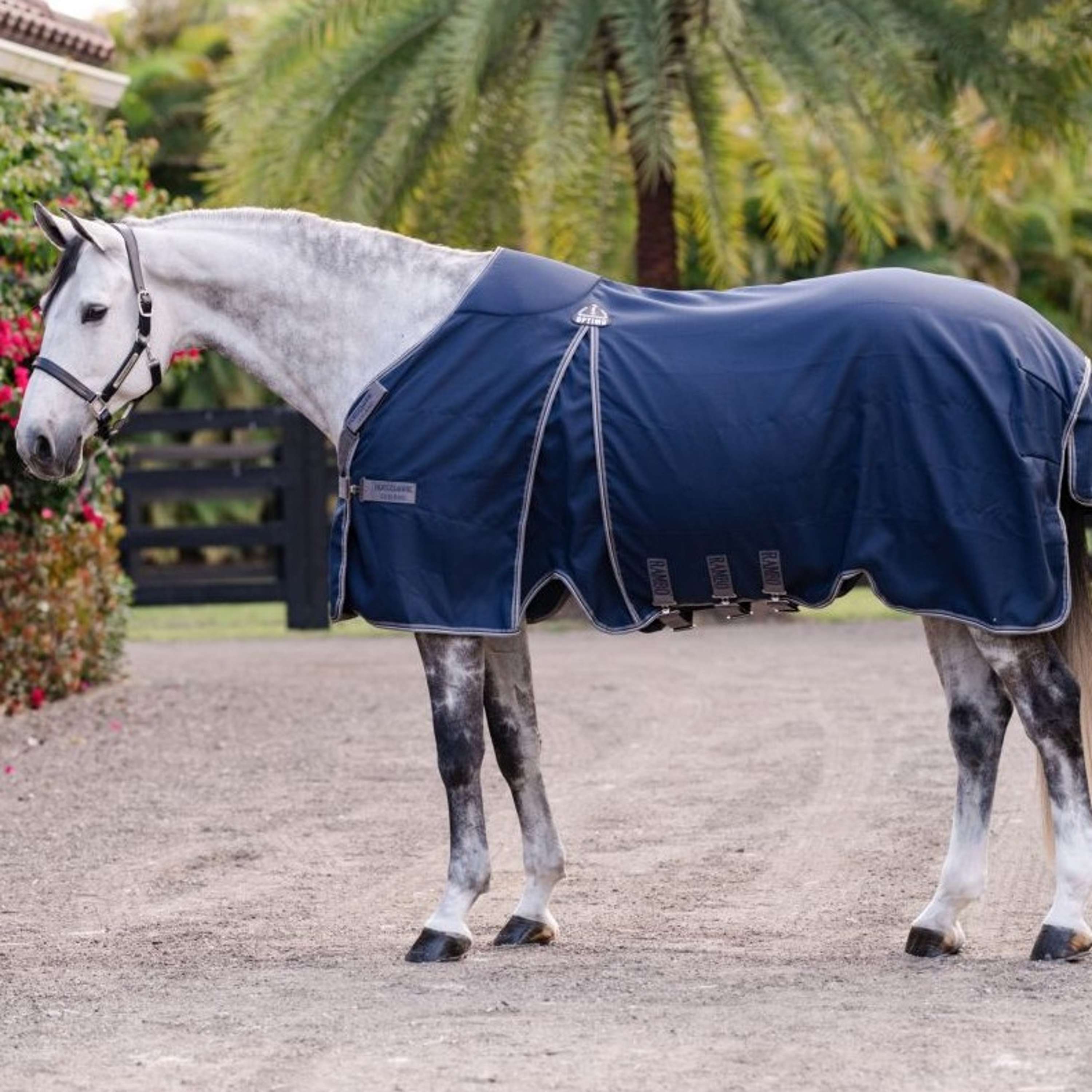 Rambo Optimo Stable Rug New Navy/Thunderstorm Grey/Silver
