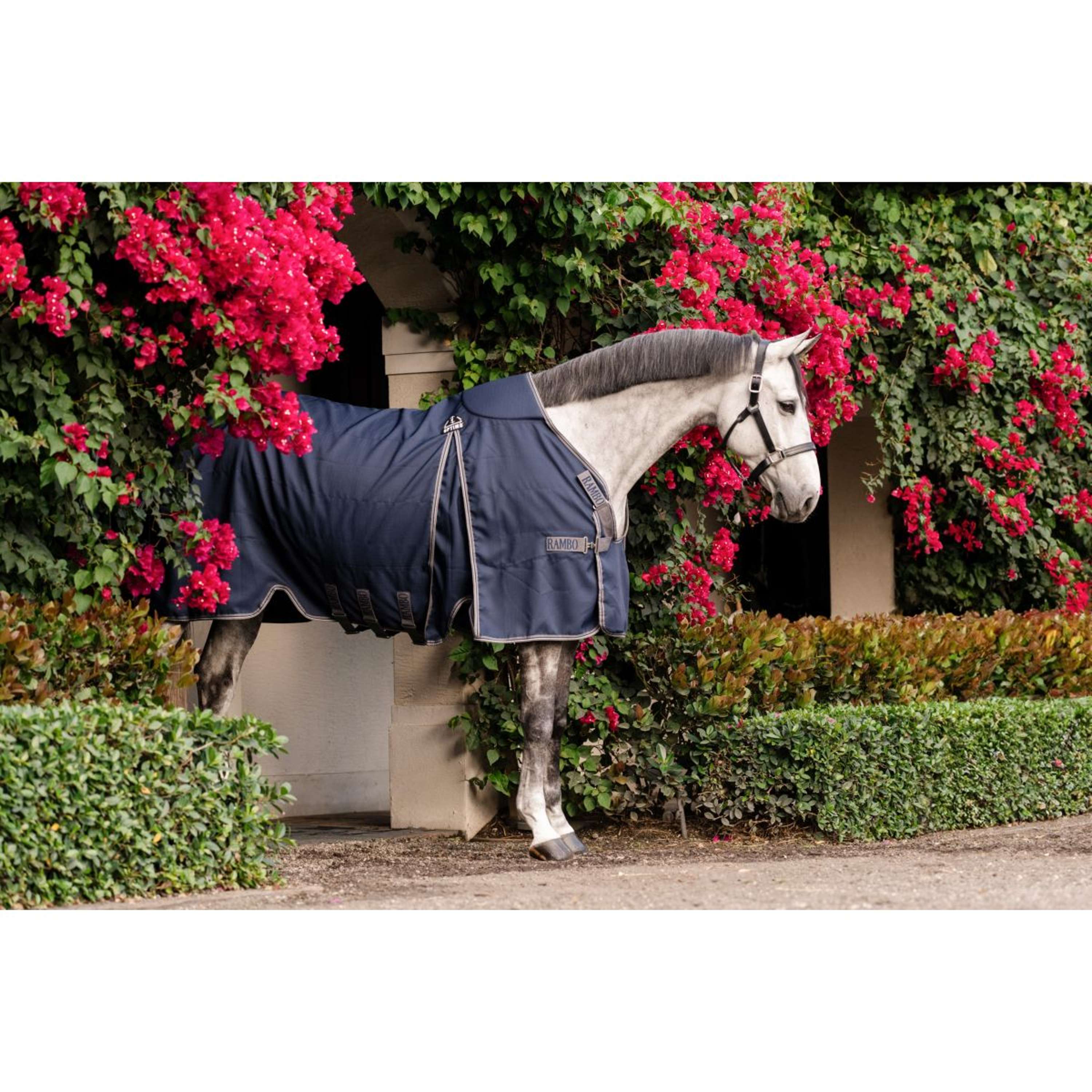 Rambo Optimo Stable Rug New Navy/Thunderstorm Grey/Silver