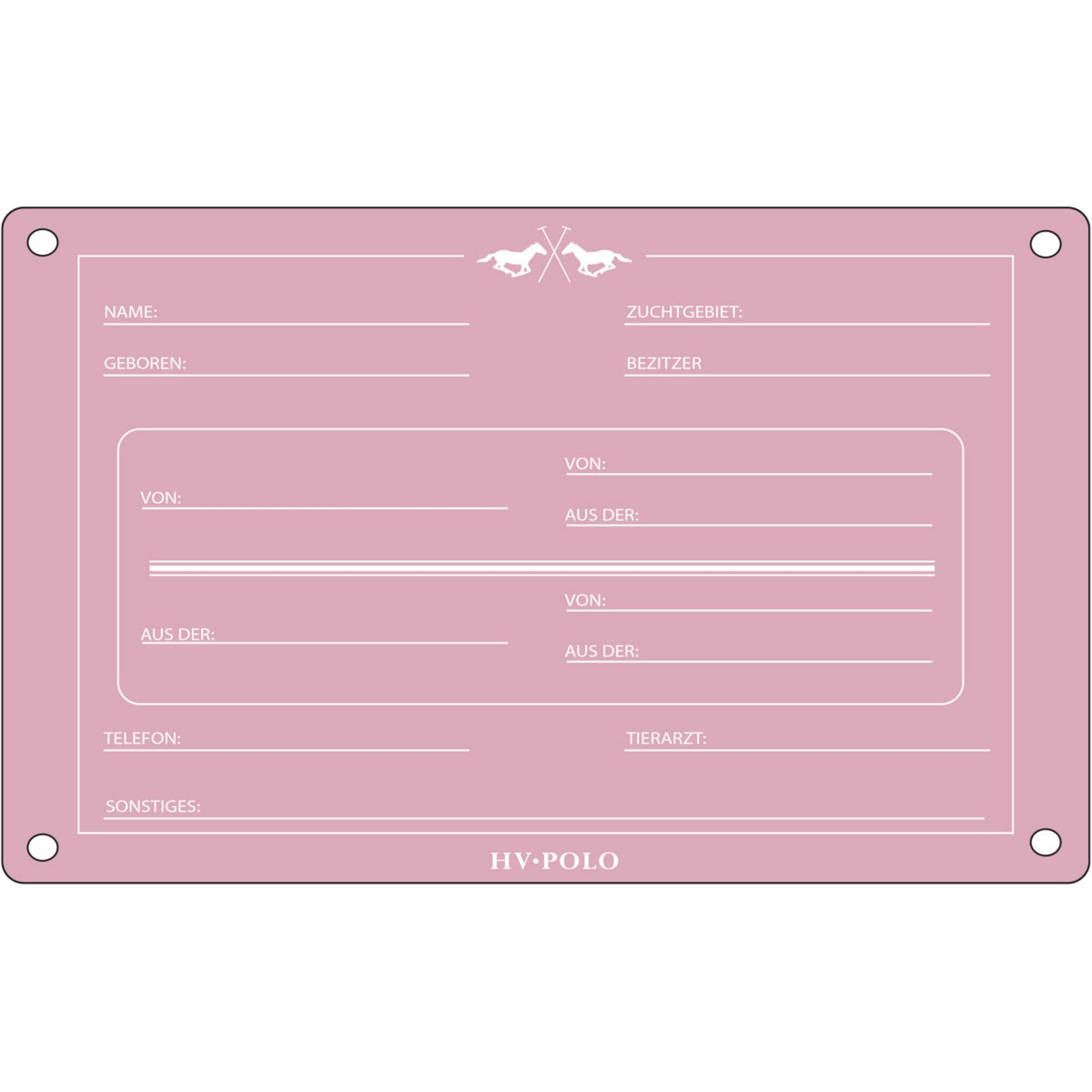 HV Polo Stable Board HVPPolo German Pretty Pink