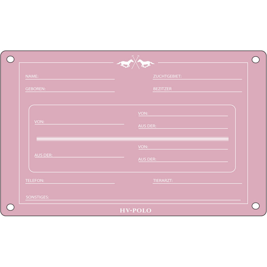 HV Polo Stable Board HVPPolo English Pretty Pink