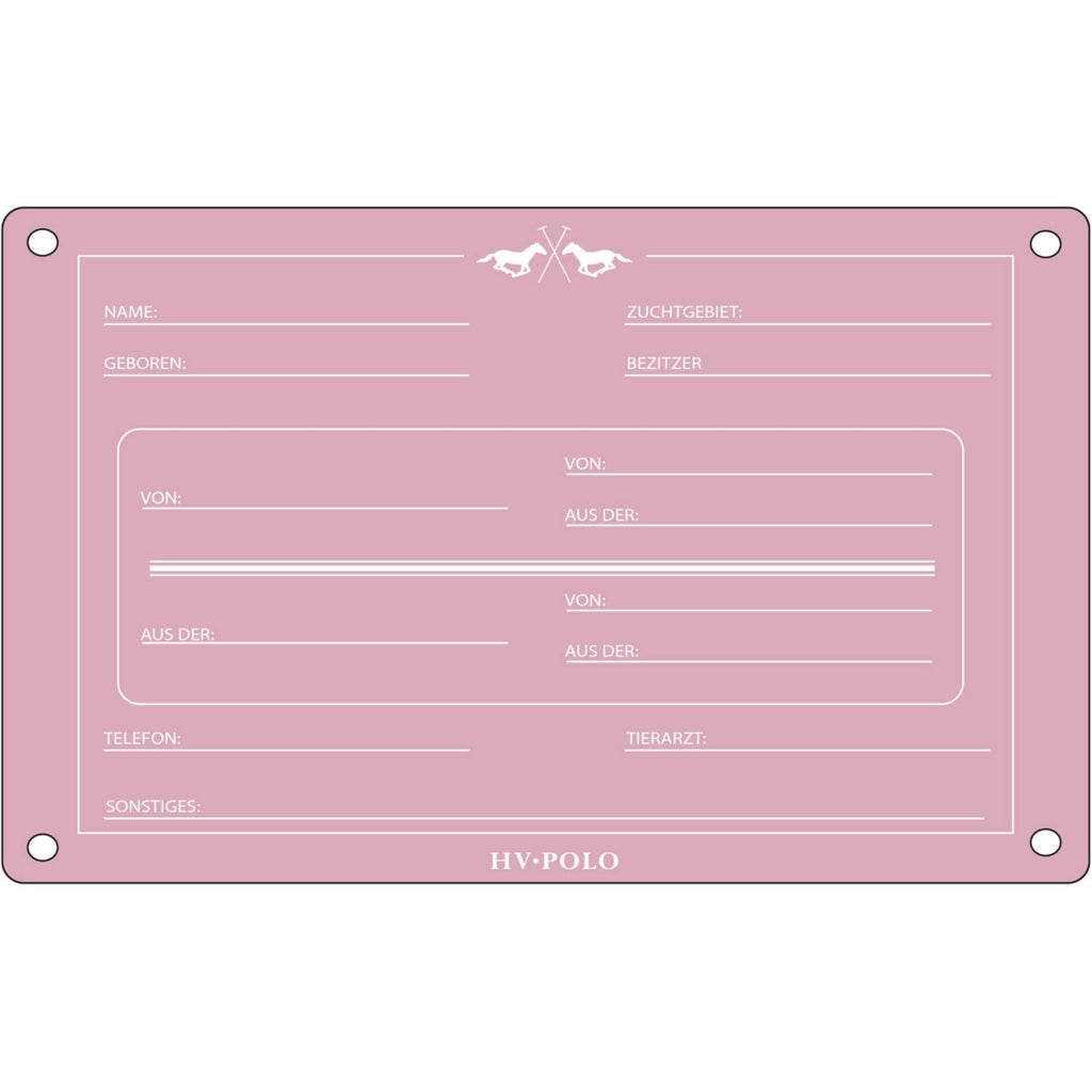 HV Polo Stable Board HVPPolo English Pretty Pink