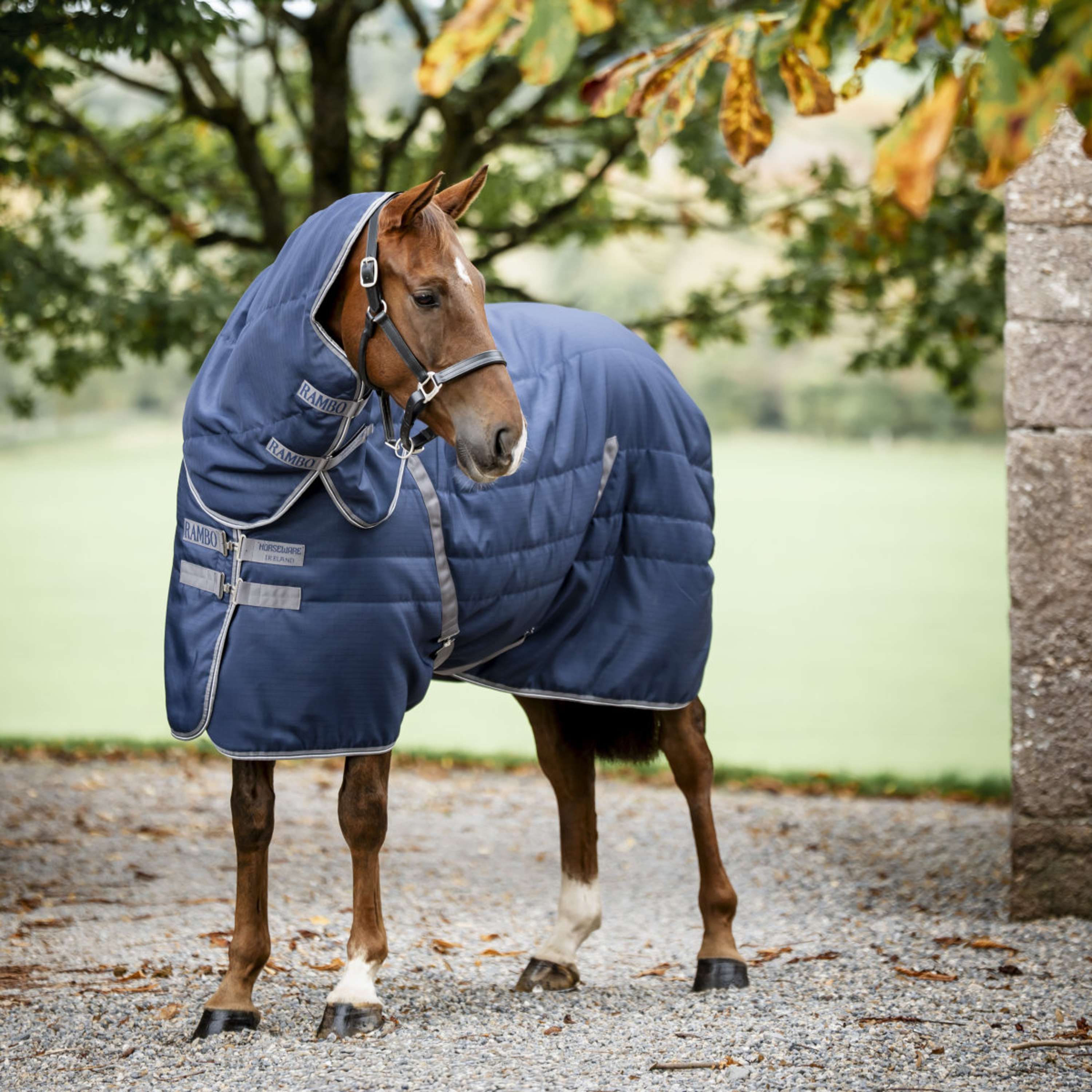 Rambo Stable Hood 100g Navy/Thunderstorm Grey/Silver