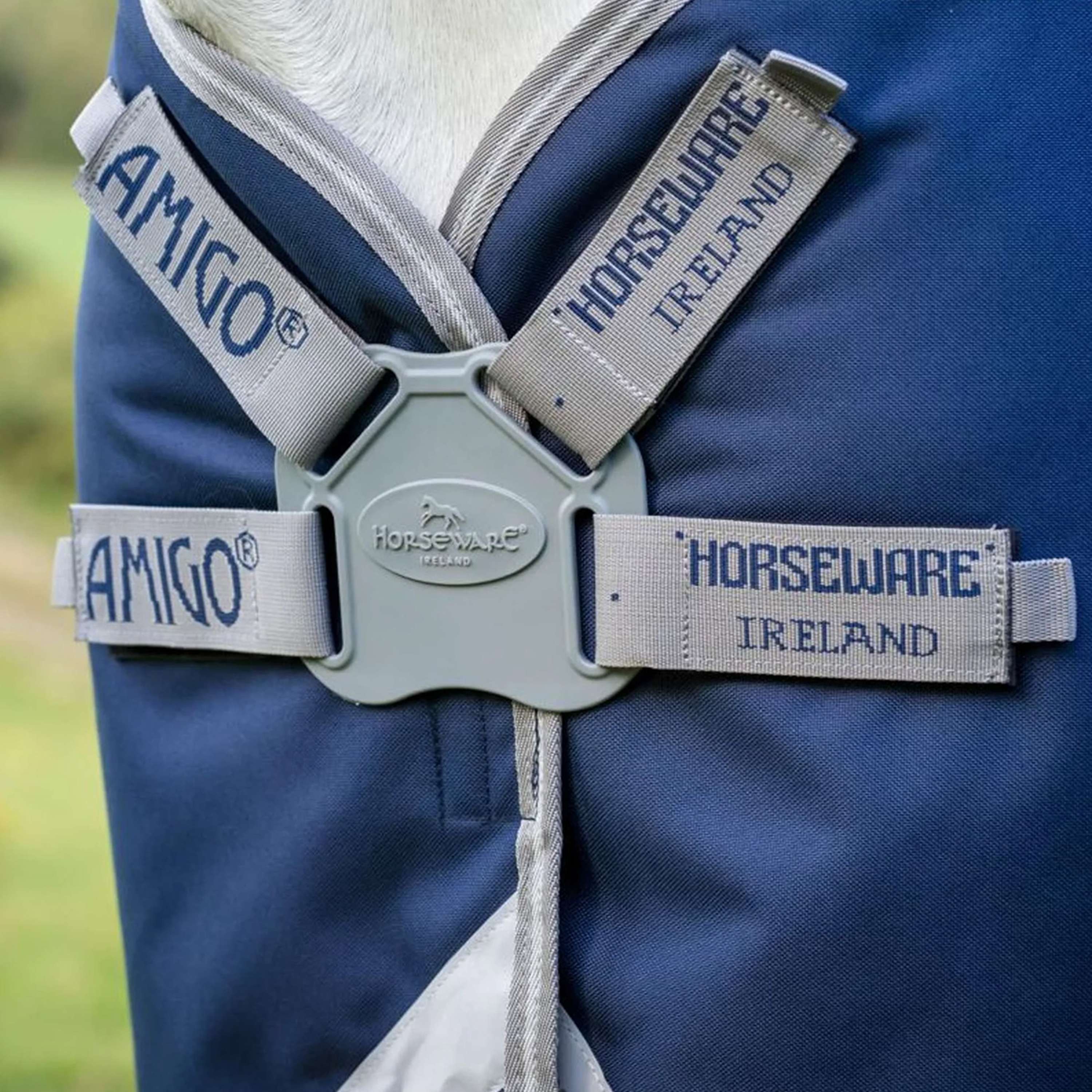 Amigo Turnout Rug FieldSafe Plus 1200D 250g Navy/Titanium Grey/Silver