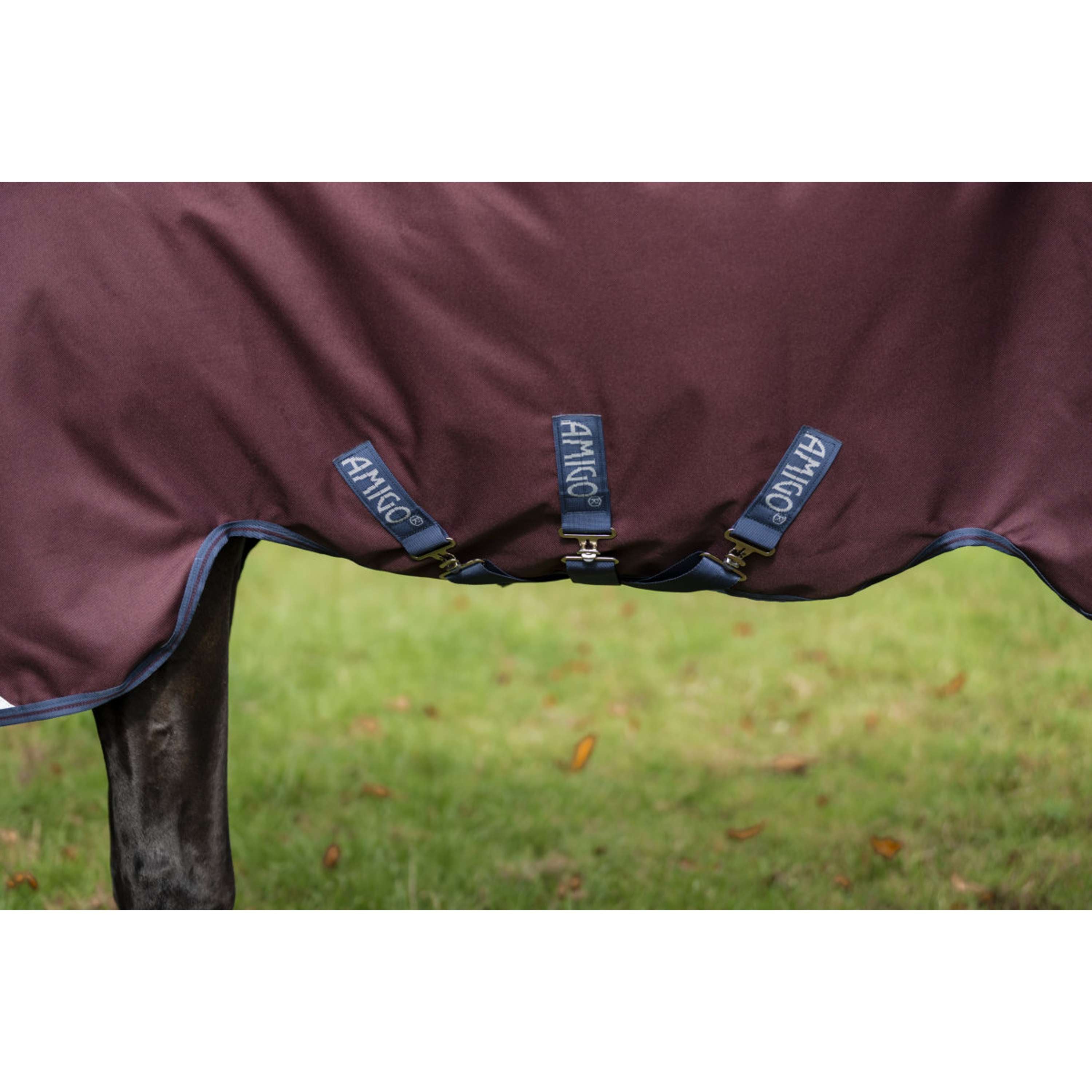 Amigo Turnout Plus 1200D 250g Burgundy/Navy/Titanium Grey