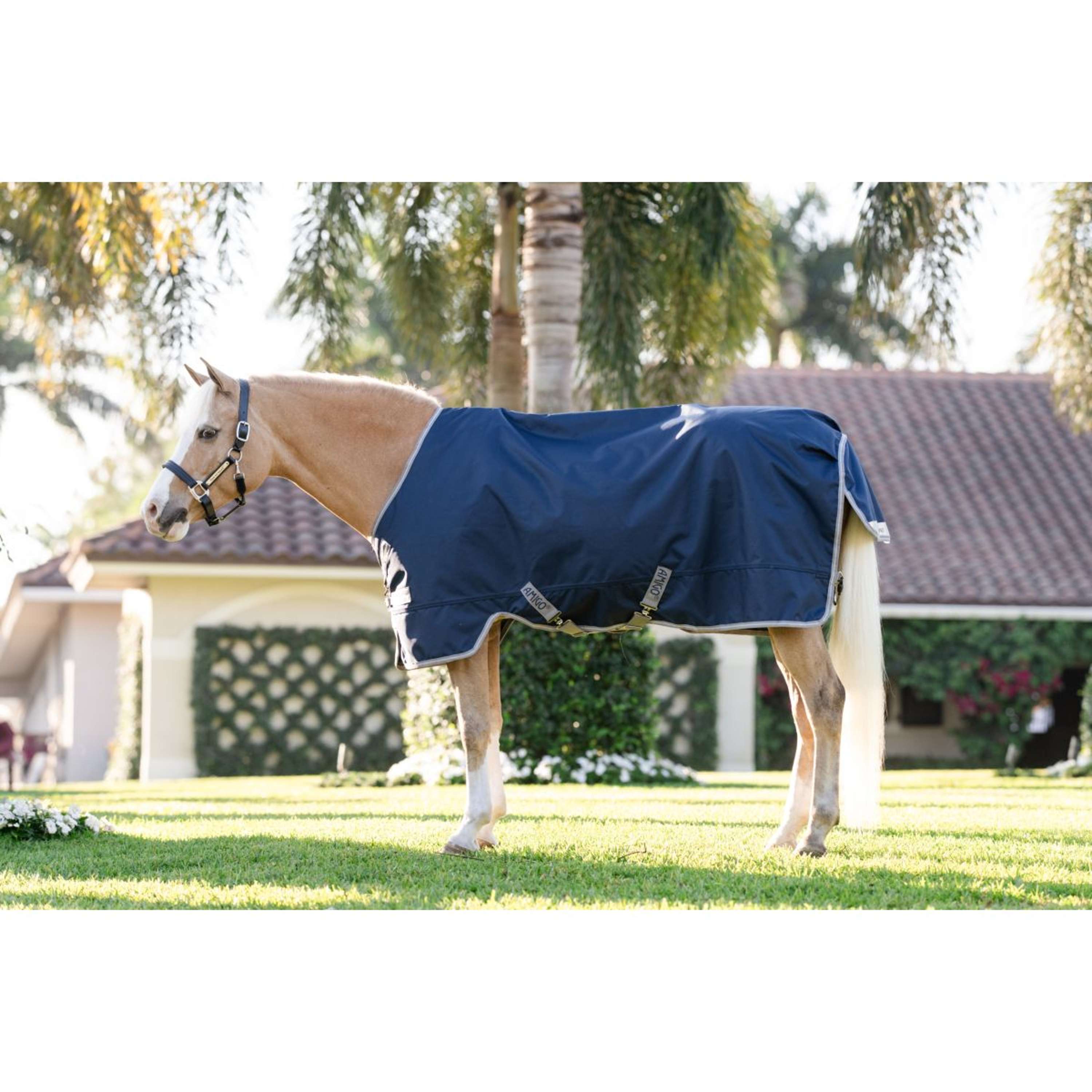 Amigo Turnout 1200D Pony 50g Navy/Titanium Grey/Silver