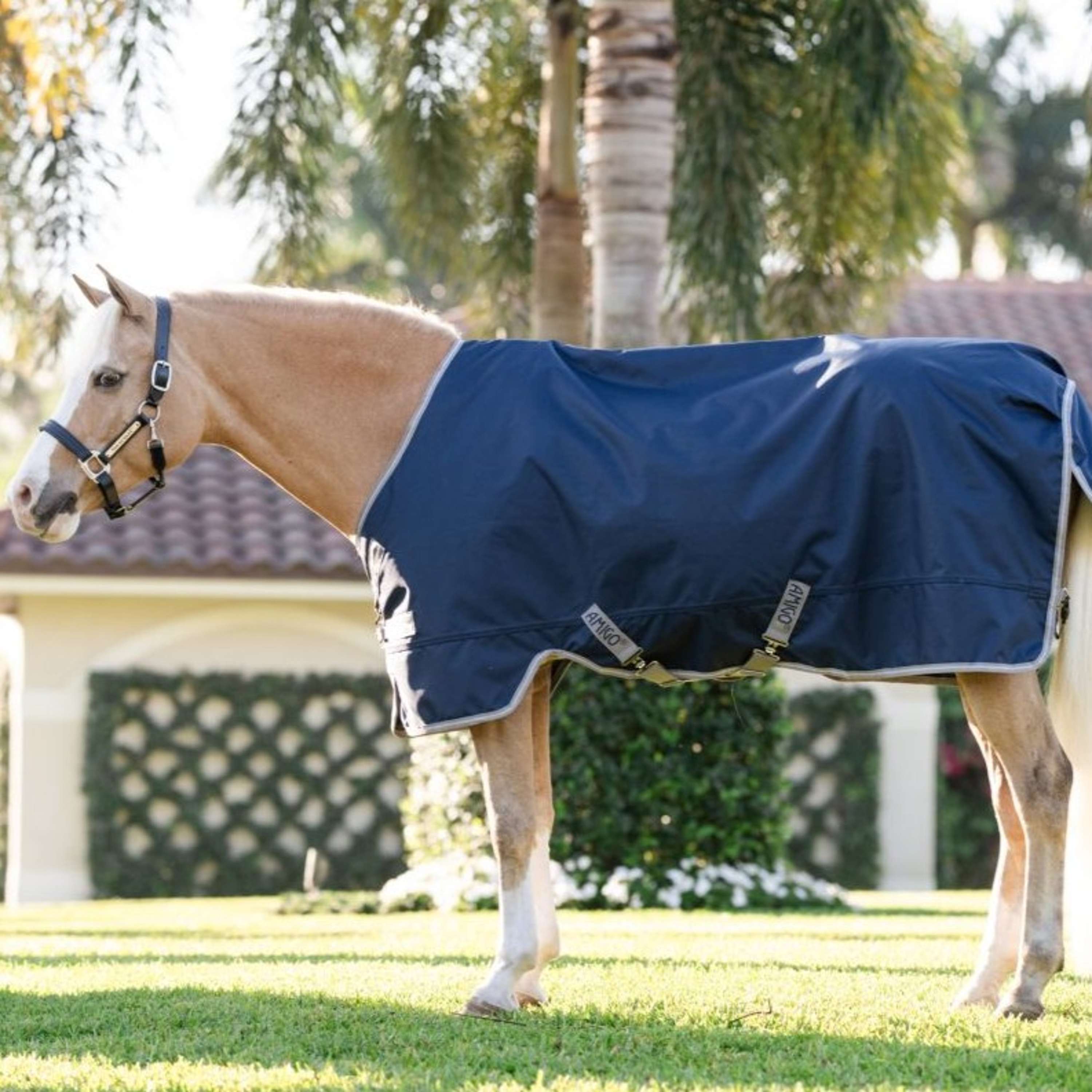 Amigo Turnout 1200D Pony 50g Navy/Titanium Grey/Silver