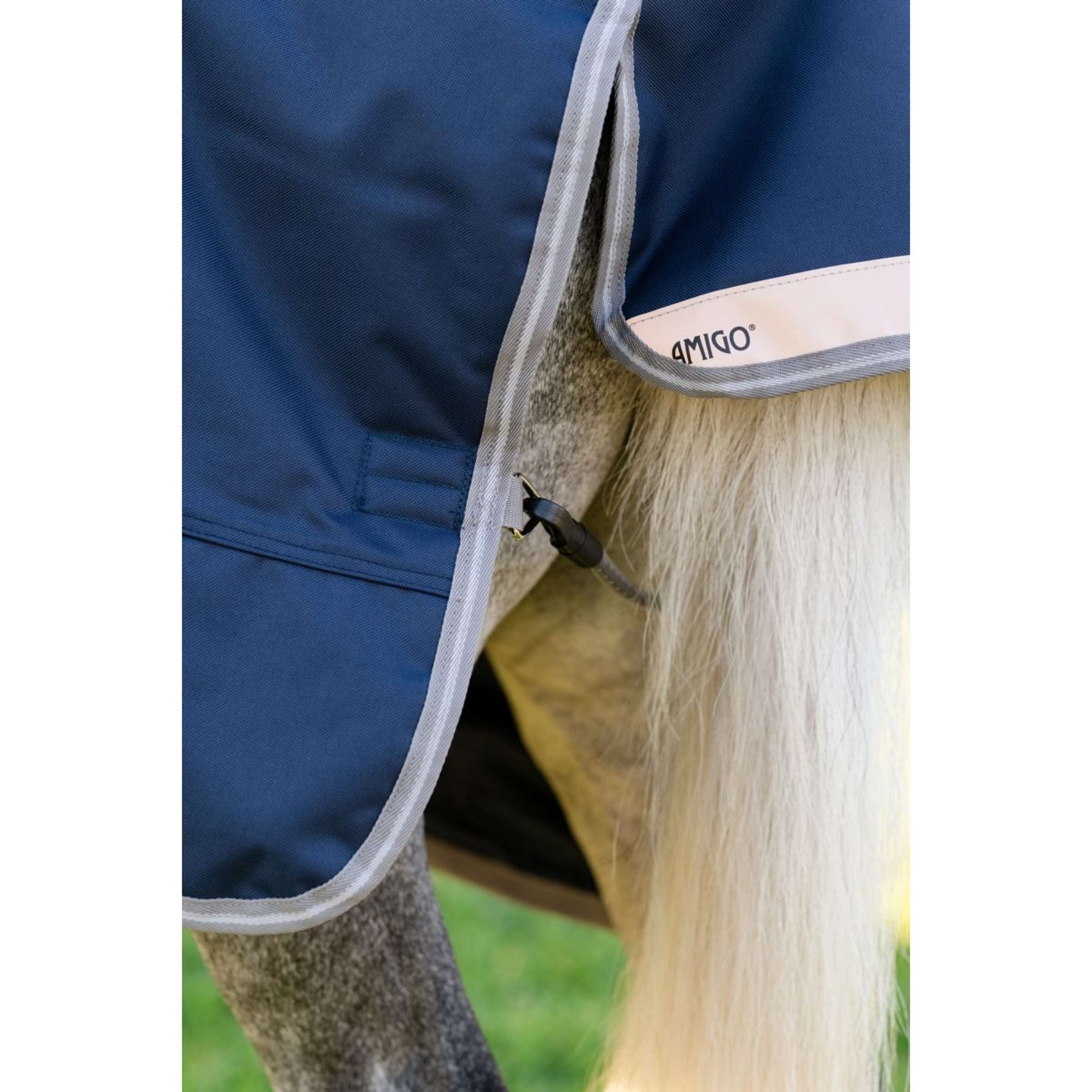 Amigo Turnout 1200D Pony 50g Navy/Titanium Grey/Silver
